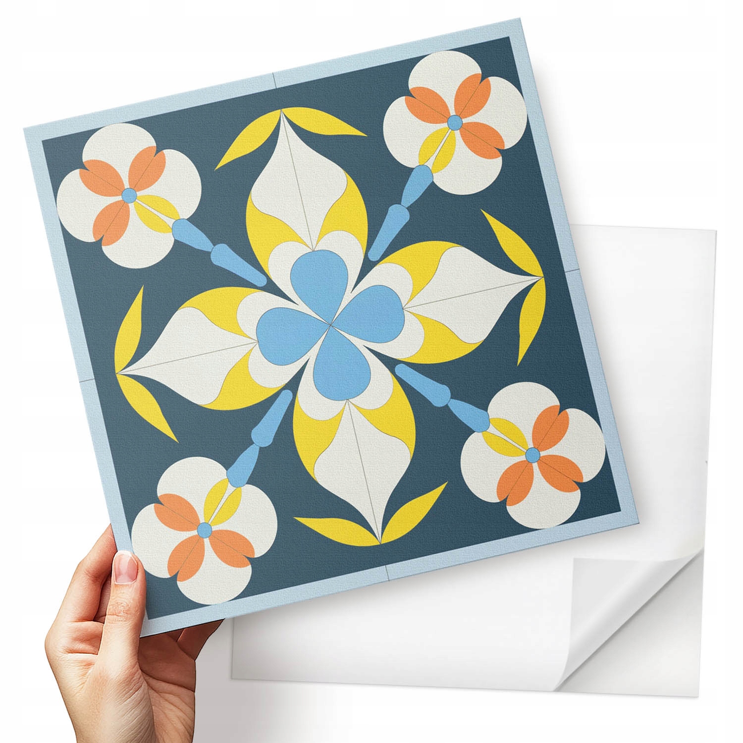 Balíček vinylových dlaždic s motivem do ložnice Rostlinný design 9x30x30 cm