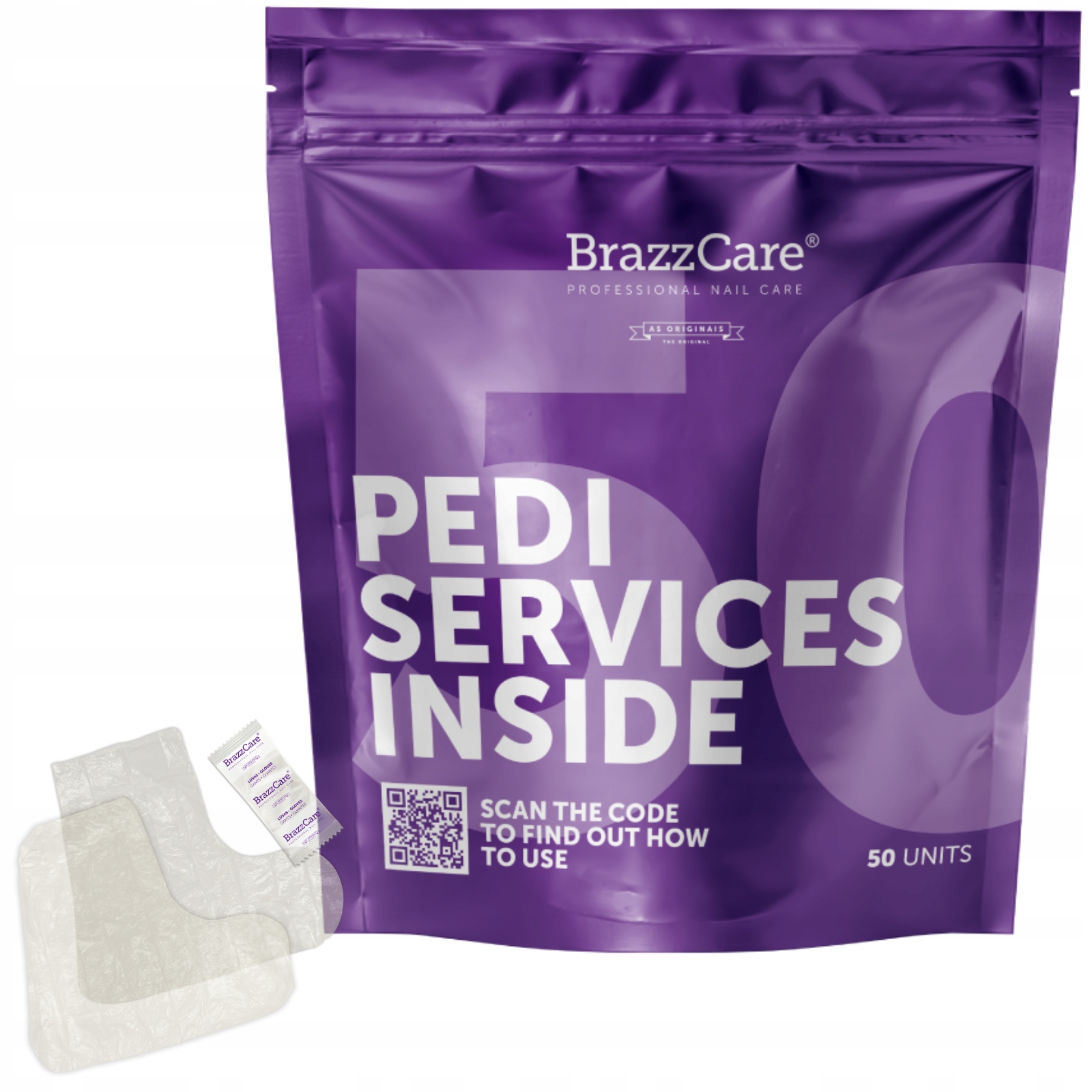 50x BrazzCare Skarpetki Złuszczające Brazylijski Zabieg Na Stopy Pedicure
