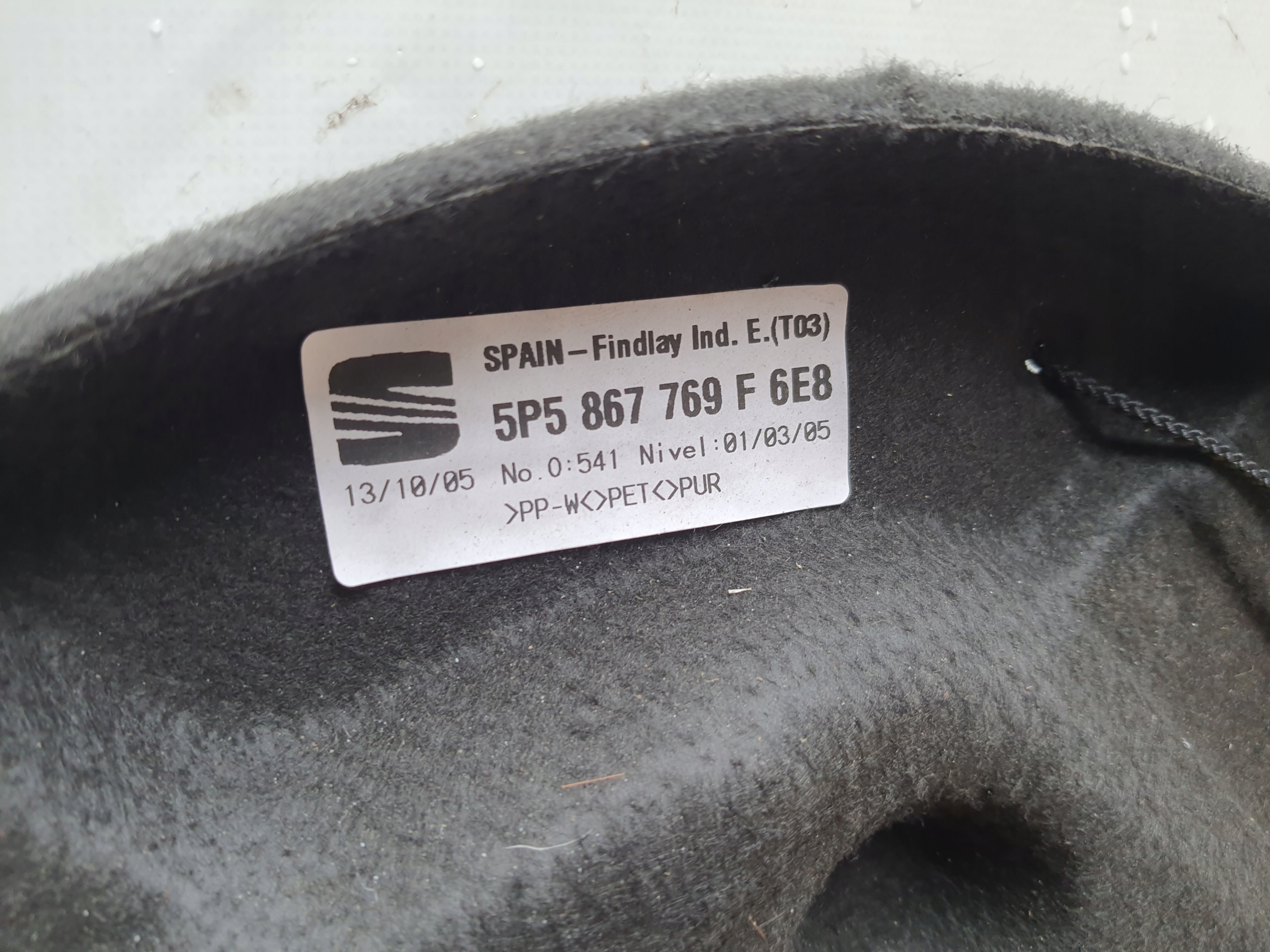 SEAT TOLEDI III 08-> rear plato 5P5867769