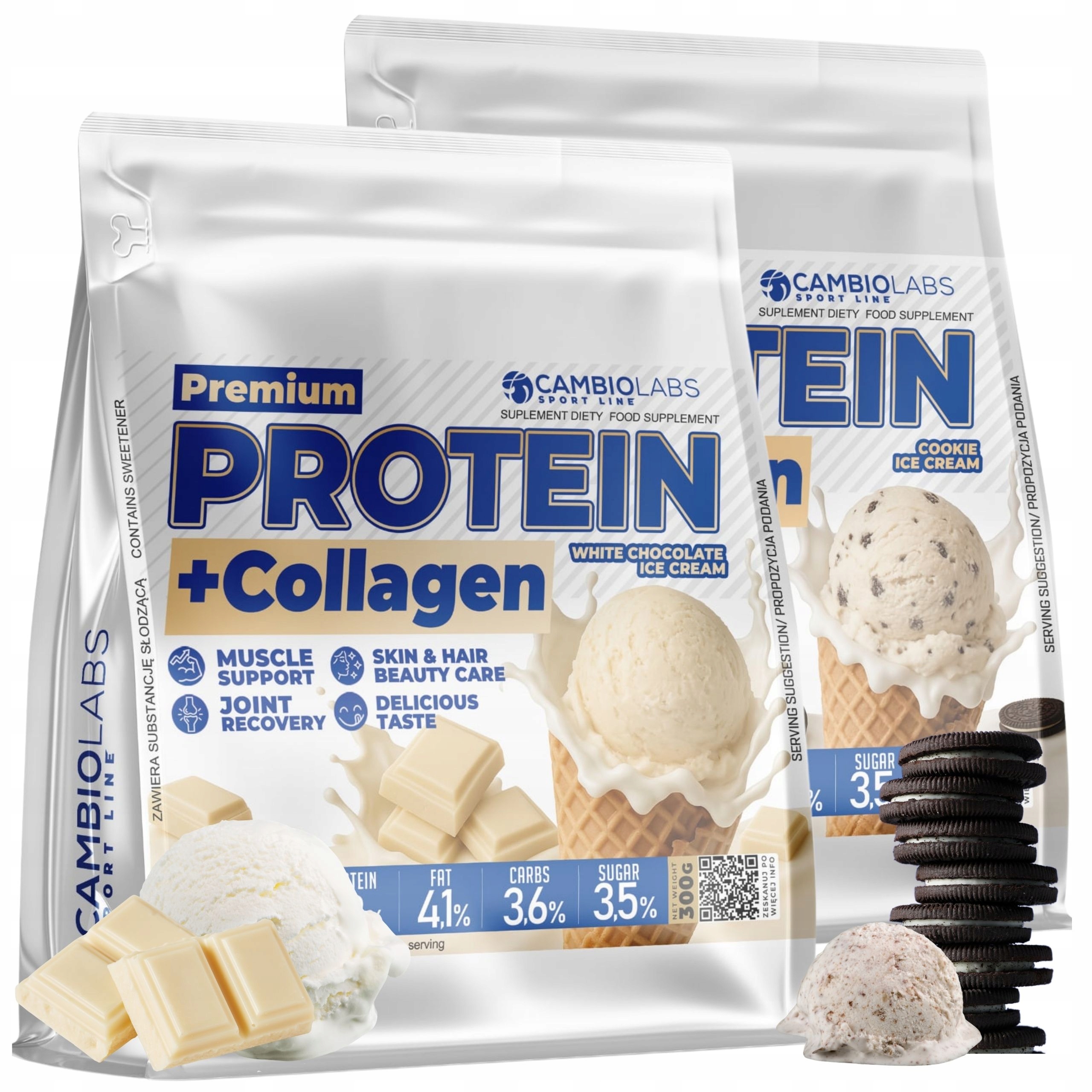 Protein pro ženy s kolagenem Syrovátkový Koncentrát Wpc Sušenka Bílá Čokoláda