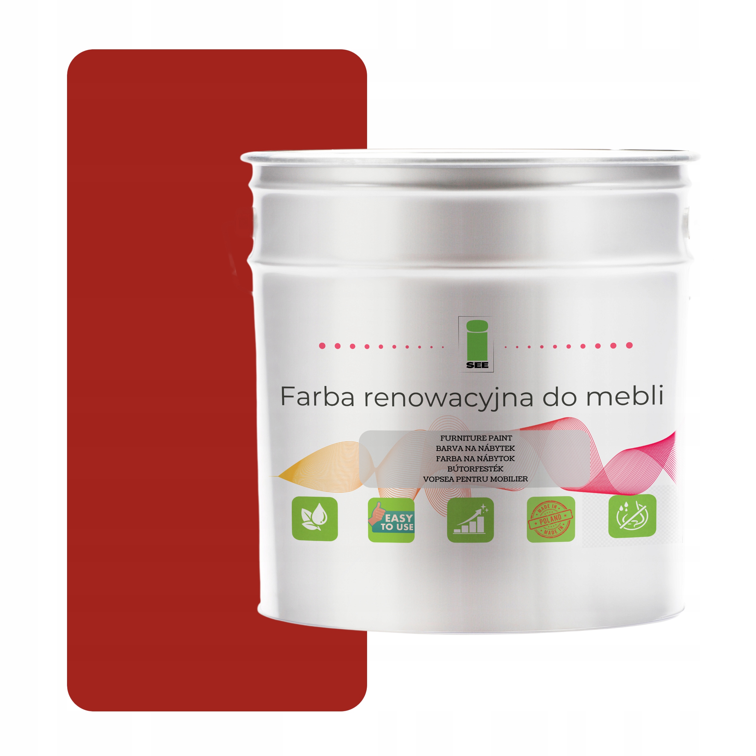 Farba na kuchynský nábytok 3002 červená polomatná 2,5 L na čelá, drevo 2v1