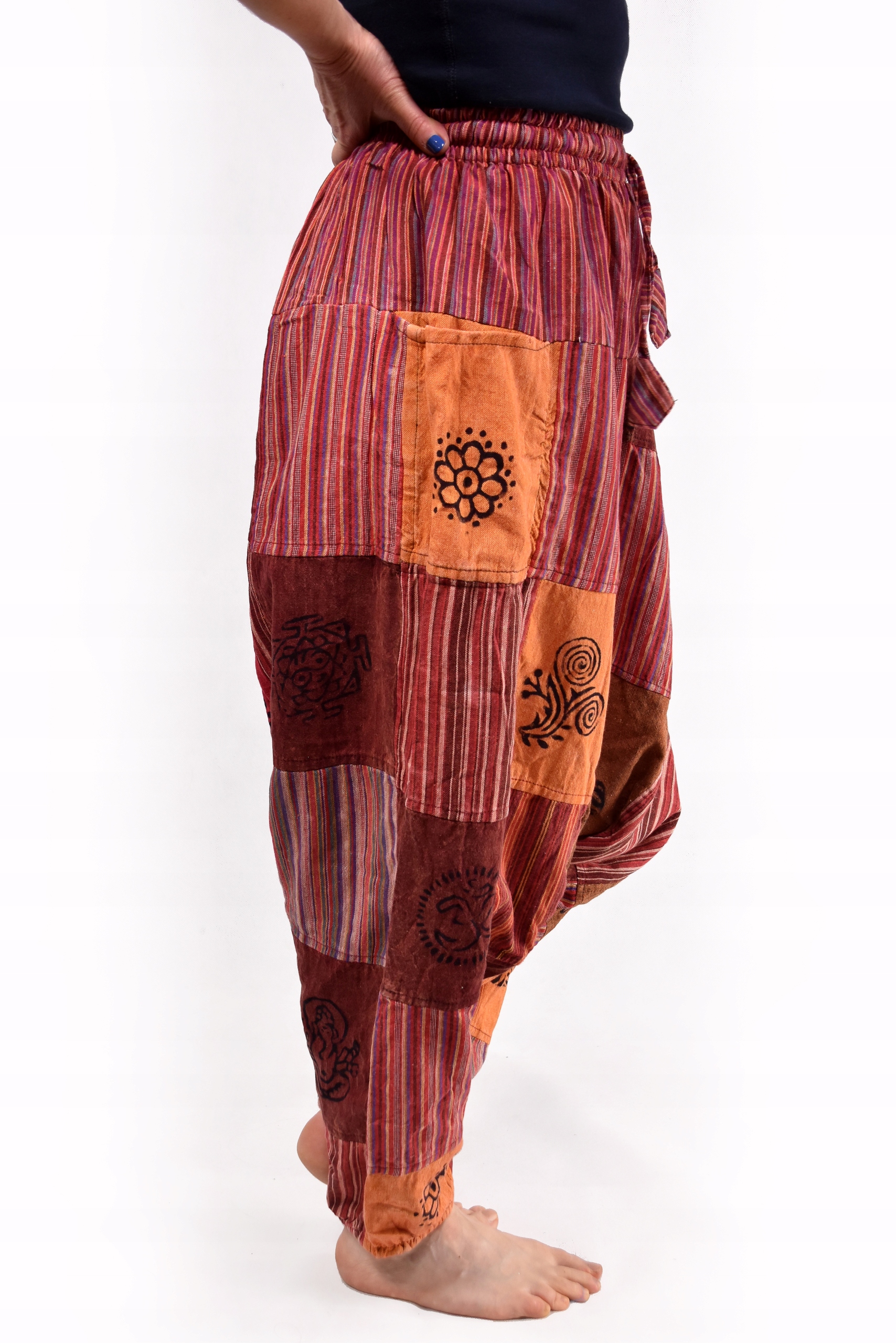 Szarawary NEPAL Alladynki Joga HANDMADE Kolorowe Marka Hamro