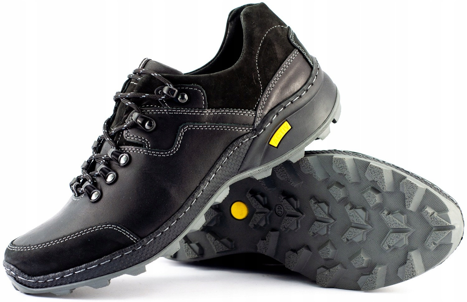 

Buty Męskie Skórzane Trekkingowe 515 Czarny 40