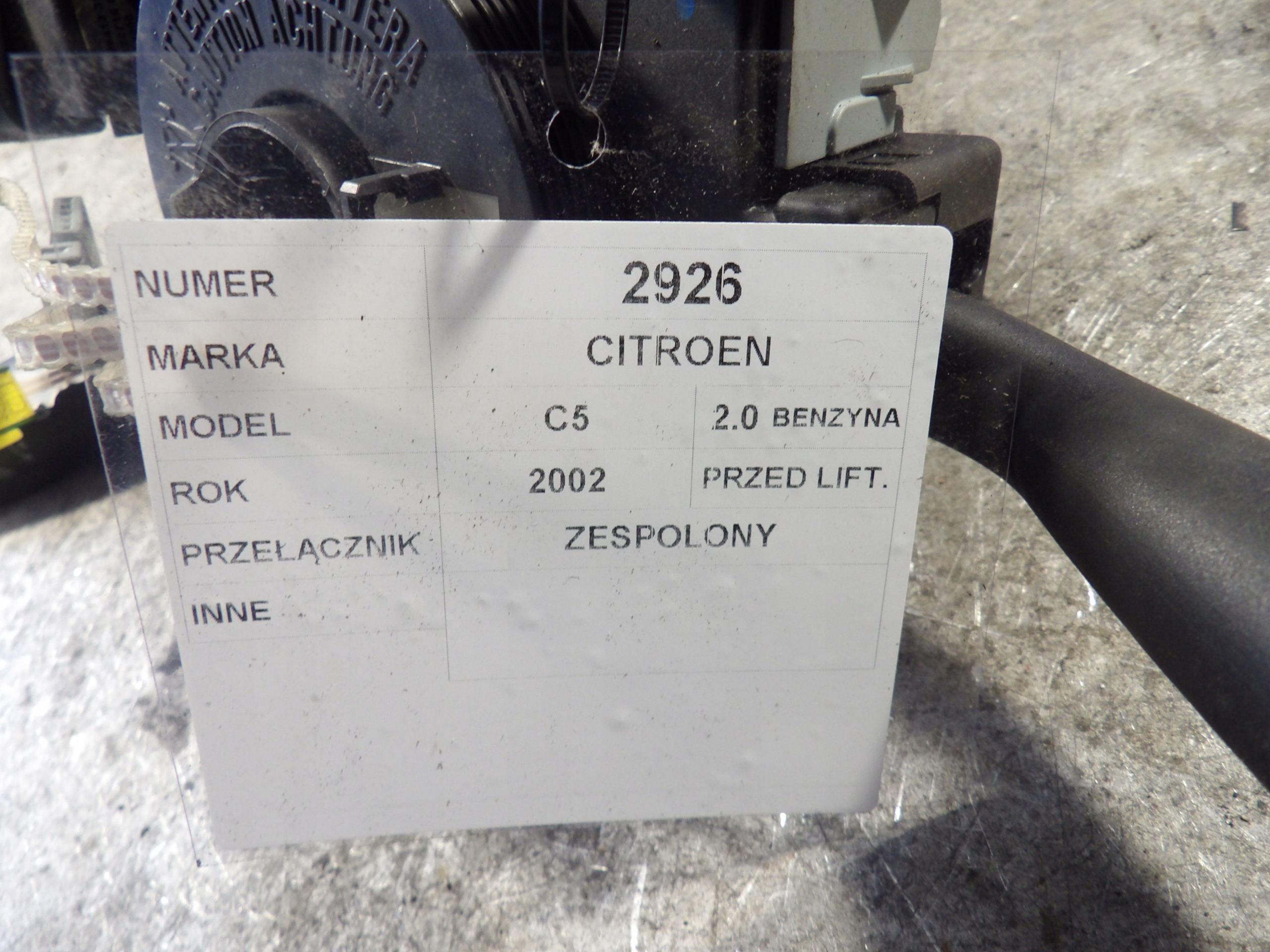 Citroen C5 e DEVIO LUCI TERGICRISTALLO TERGI 2,0B 96375852ZL 12268809