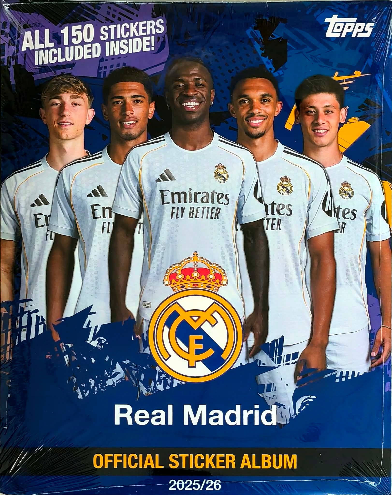 Topps Real Madryt 2025/26 ZESTAW ALBUM + KOMPLET NAKLEJEK Vini Mbappe
