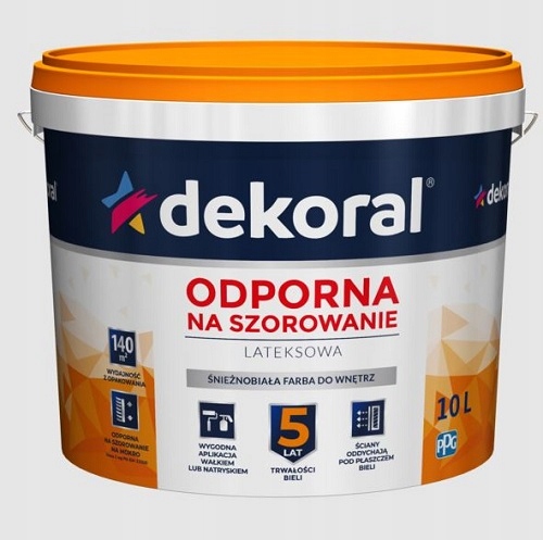 DEKORAL ODPORNA NA SZOROWANIE śnieżnobiała 10L EAN (GTIN) 5904000810698