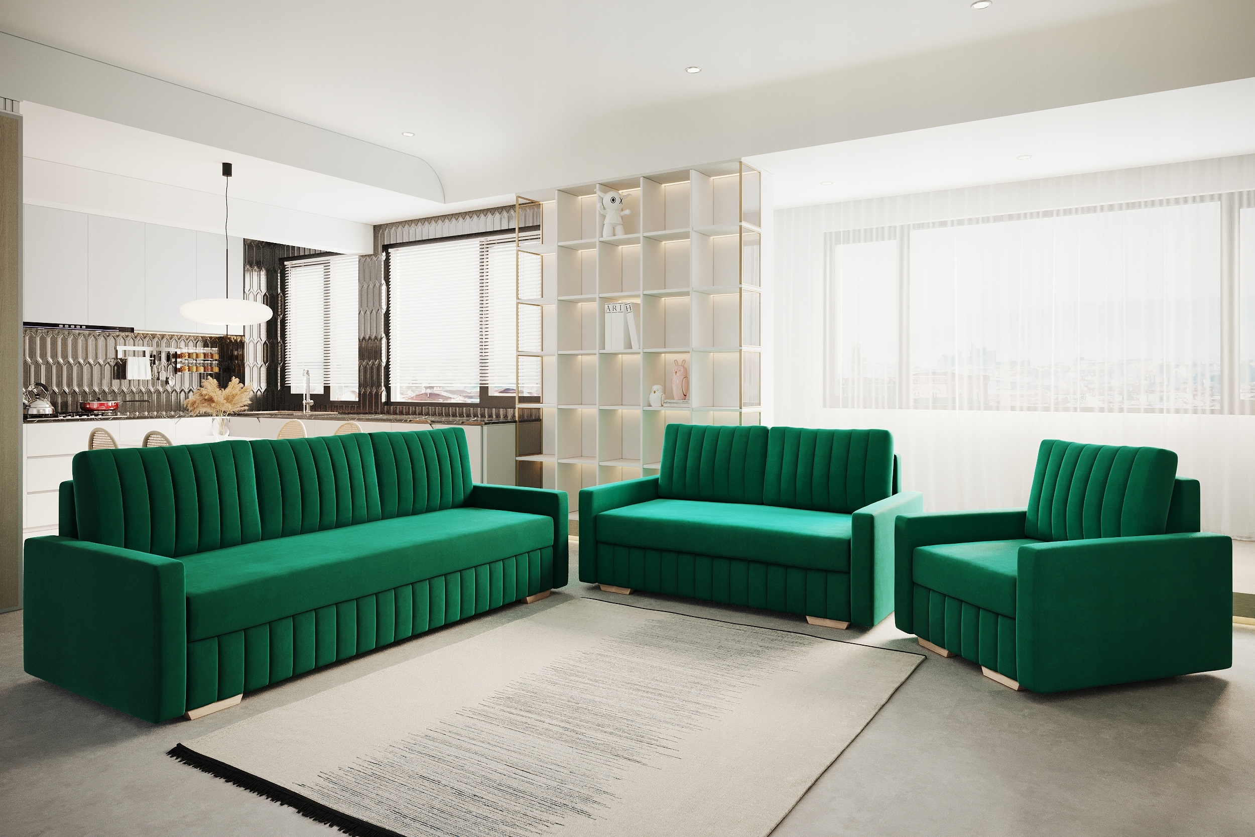 Zestaw wypoczynkowy 3+2+1 STELLA komplet do salonu Kolor korpusu inny kolor