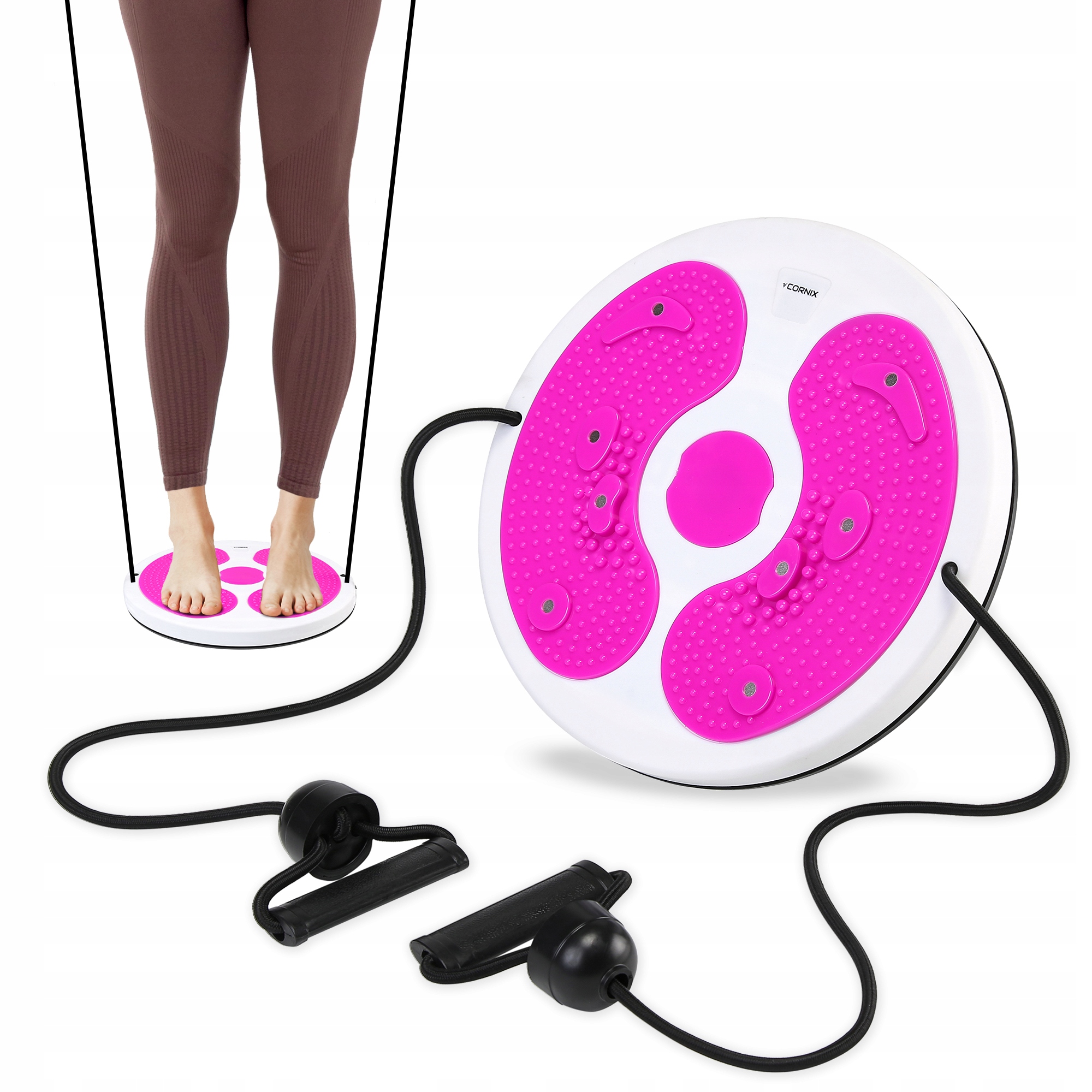 TWISTER OBROTOWY DO ĆWICZEŃ Z LINKAMI CORNIX MASAŻER STÓP 360° PLATFORMA