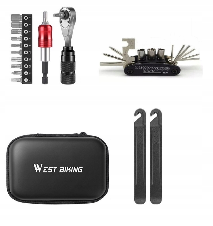 West Biking Zestaw Kluczy Rowerowych Pro Grzechotka Łyżki Imbusy Bity