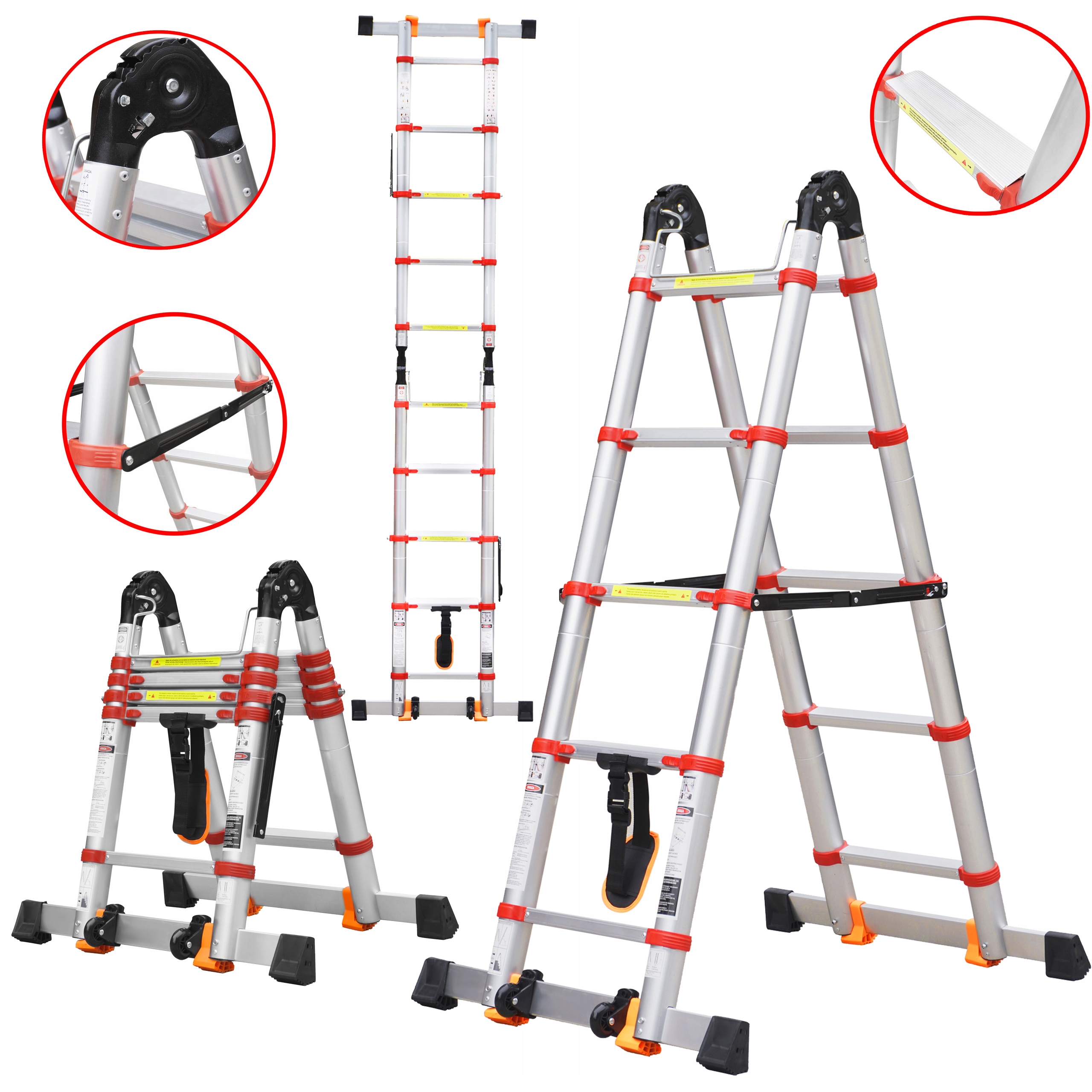 ТЕЛЕСКОПИЧЕСКАЯ ШАРНИРНАЯ ЛЕСТНИЦА 3,2 М УСИЛЕННАЯ