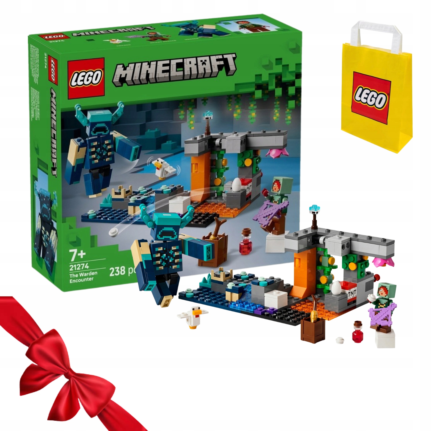 Zestaw Klocków Lego Minecraft 21274 Spotkanie Ze Strażnikiem