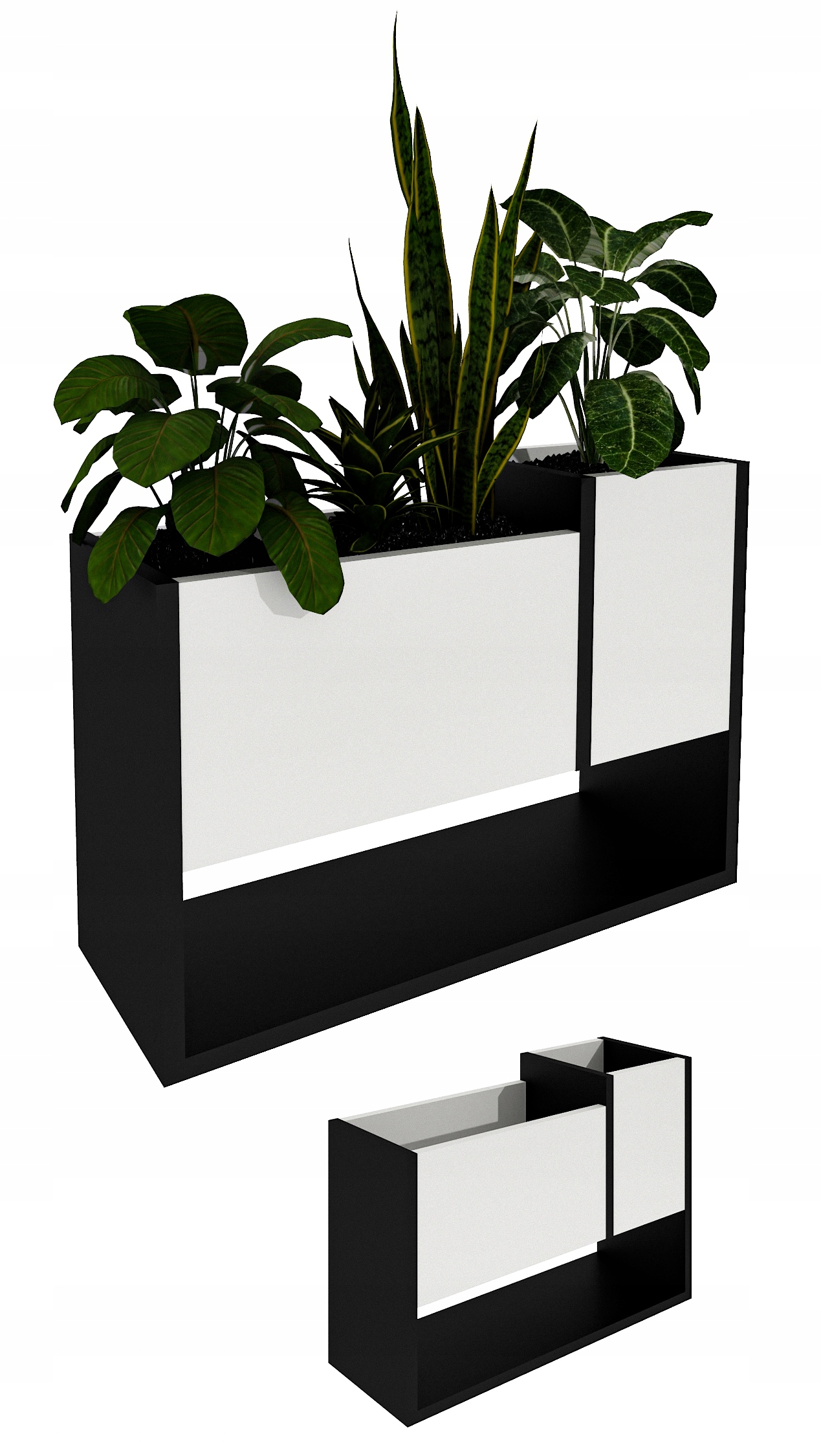 Stojanový květináč Květináč dřevěný loft Bílý 45x64,5x22,6