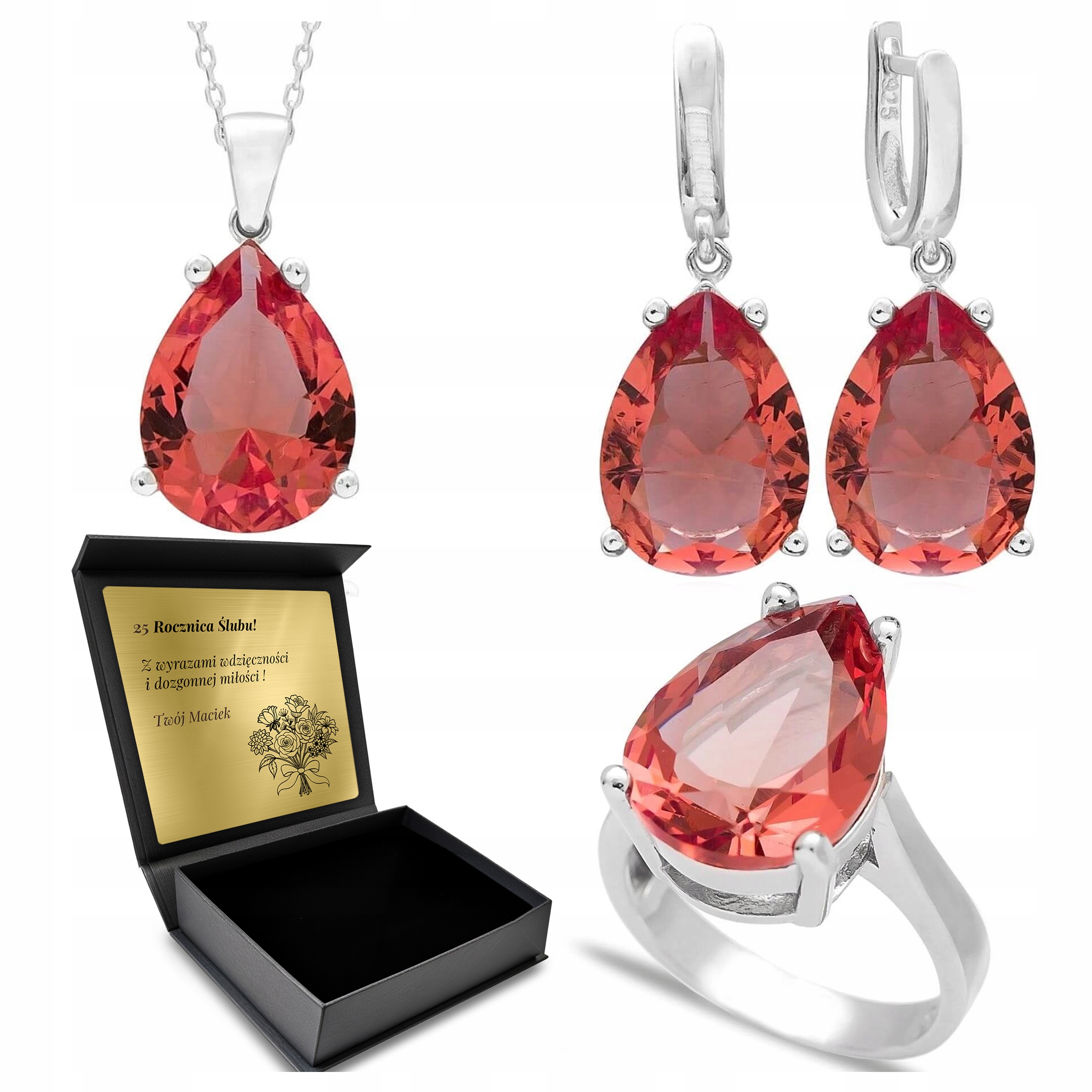 Komplet Stříbrných Šperků 925 S Ultanitem Dárek pro ženu Gravírování