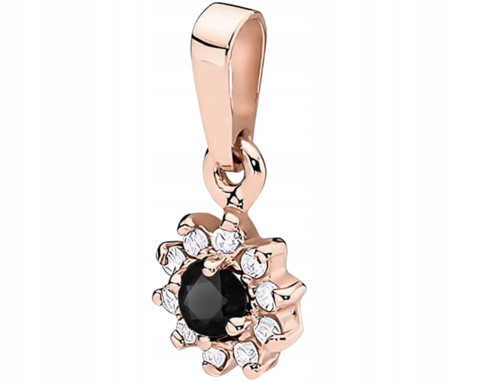 Přívěsek Z Růžového Zlata S Černým Diamantem 585