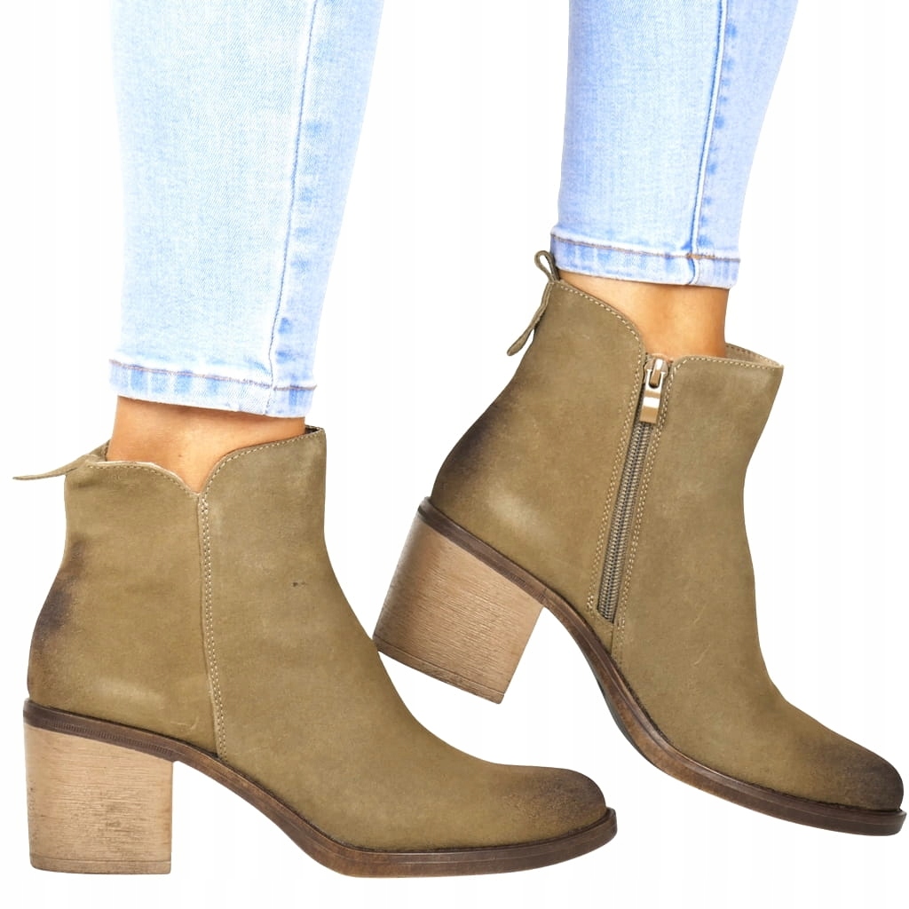 Dámské Kotníkové Boty Kovbojské Boty Taupe Béžové Taupe Khaki Pohodlné Elegantní