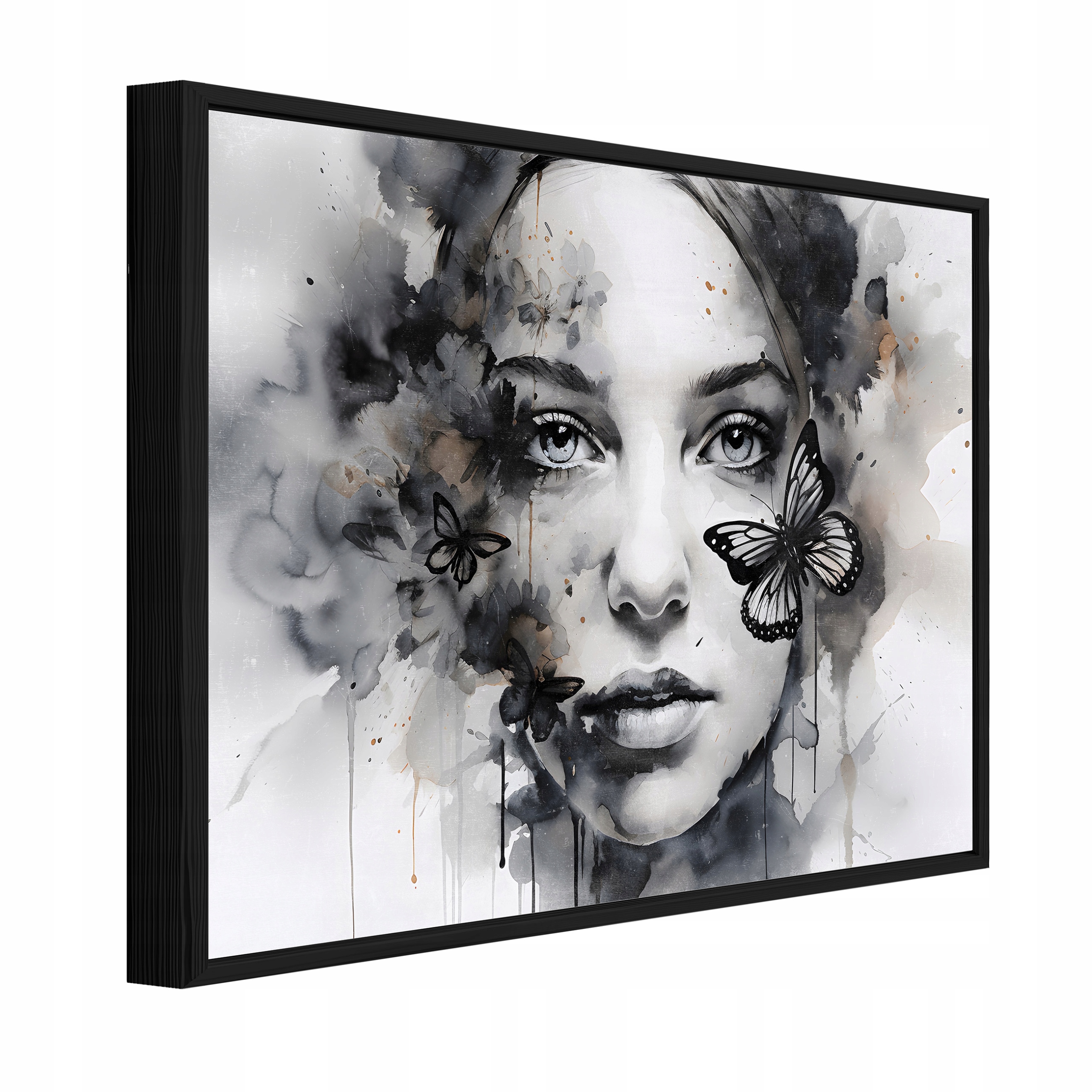 Nástěnný Obraz V Rámu Dekorace Žena Černobílá Tvář Loft 100x70