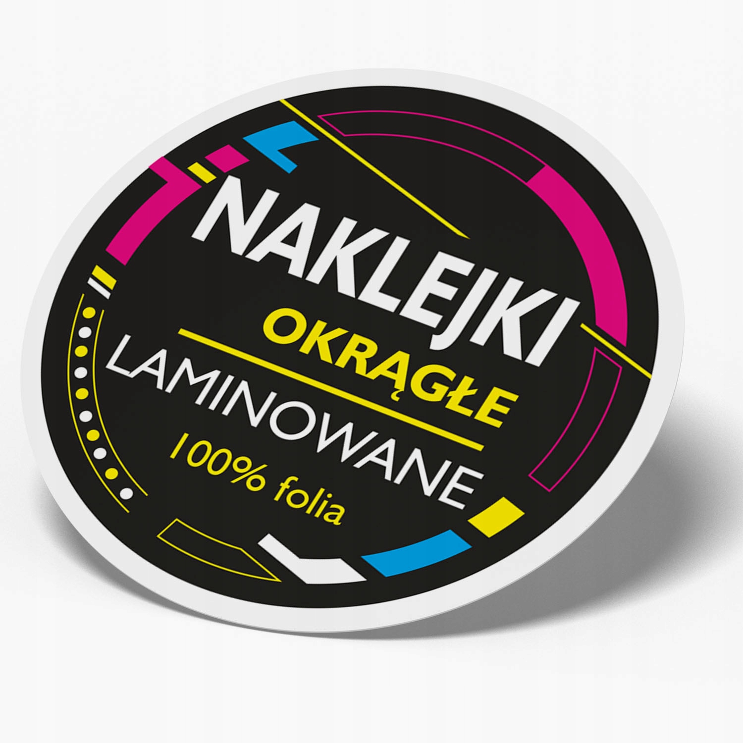

Naklejki, Etykiety foliowe okrągłe 8cm z Laminatem