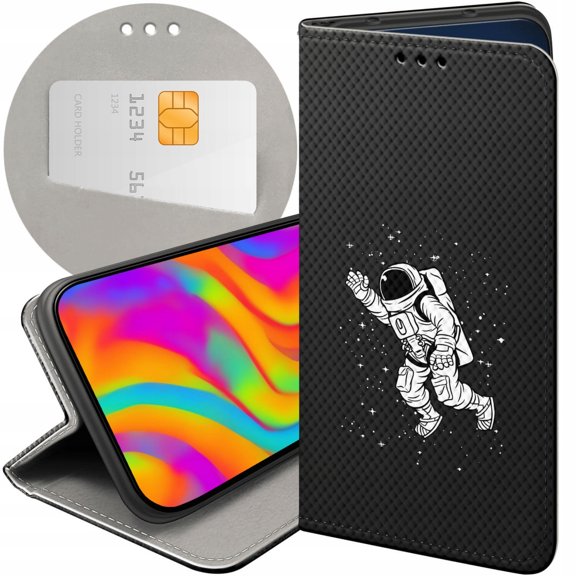 Etui Z Klapką Do Xiaomi Redmi A1 Astronauta Kosmonauta Rakieta Case