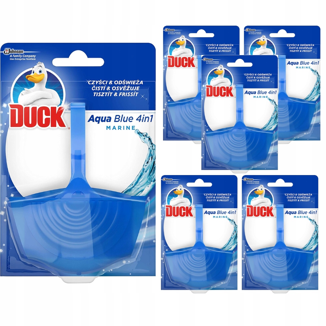 Zawieszka Do WC DUCK Barwiąca AQUA BLUE 4in1 40g x 6 sztuk