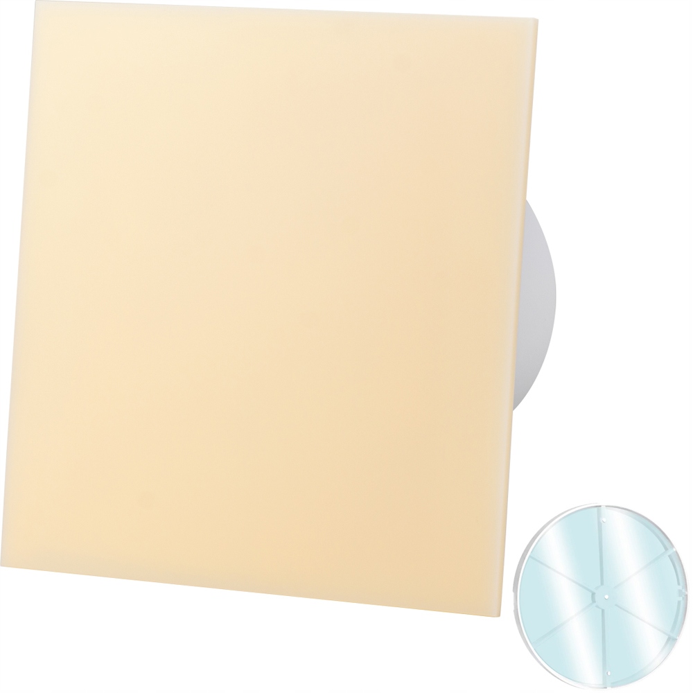 Ventilátor Panel Plexi Béžová Kuličková Ložiska Zpětný Ventil Standard Fi 100