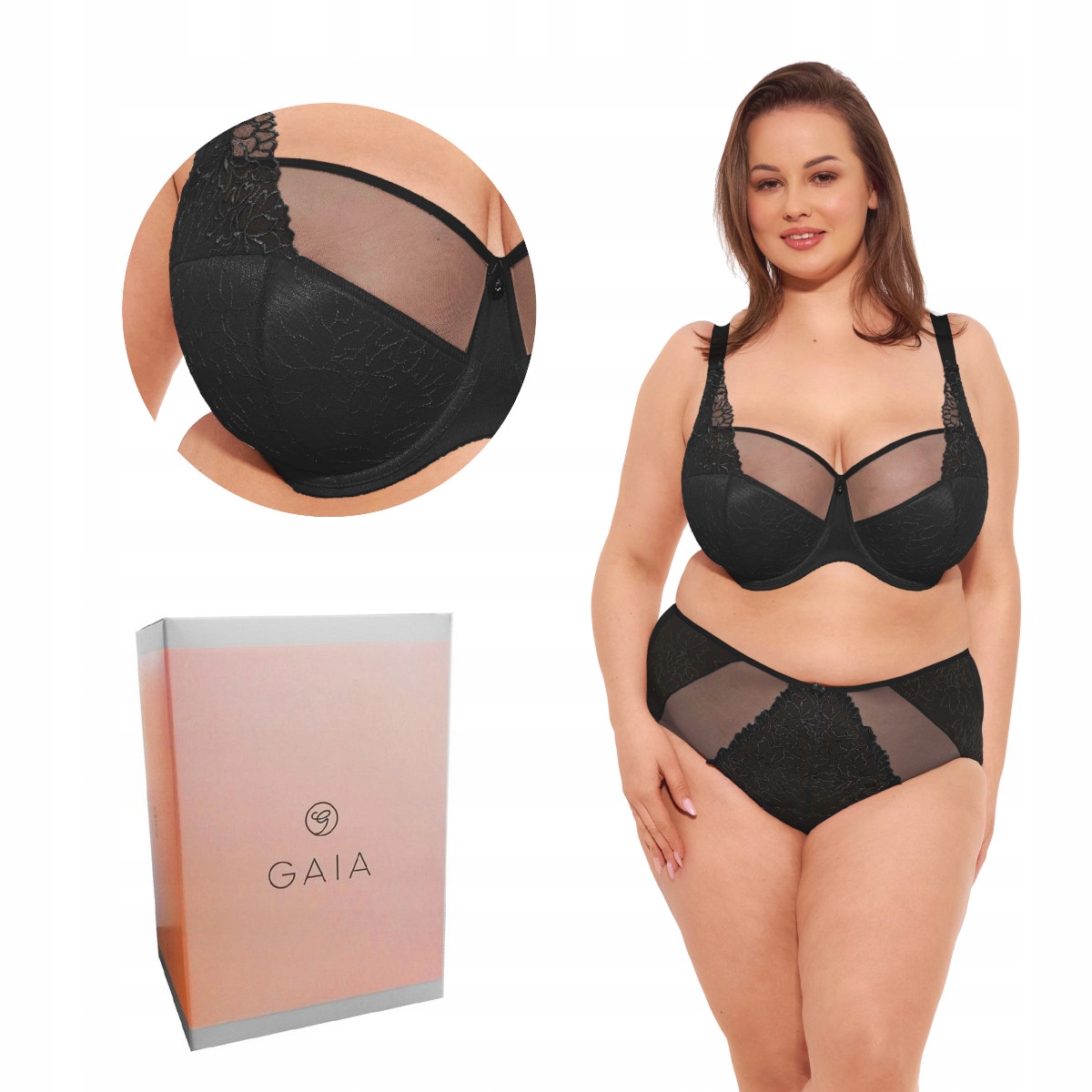 Podprsenka Gaia Semi-Soft Maja Maxi 1300 polovyztužená černá 90J