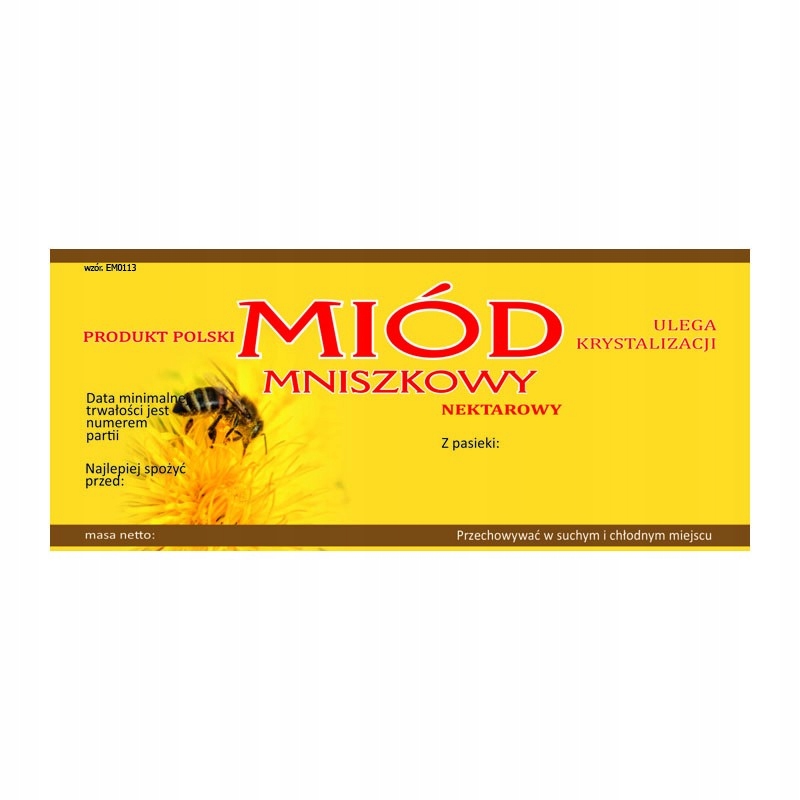 Etykieta na miód Mniszkowy EM0113 - małe