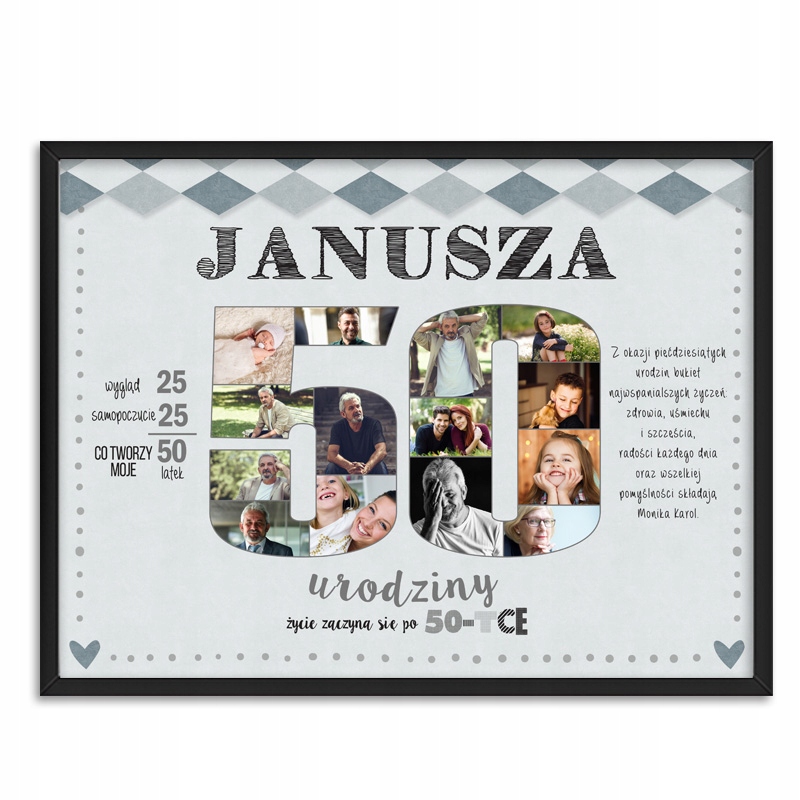 

Plakat dowolne Urodziny ramka a3