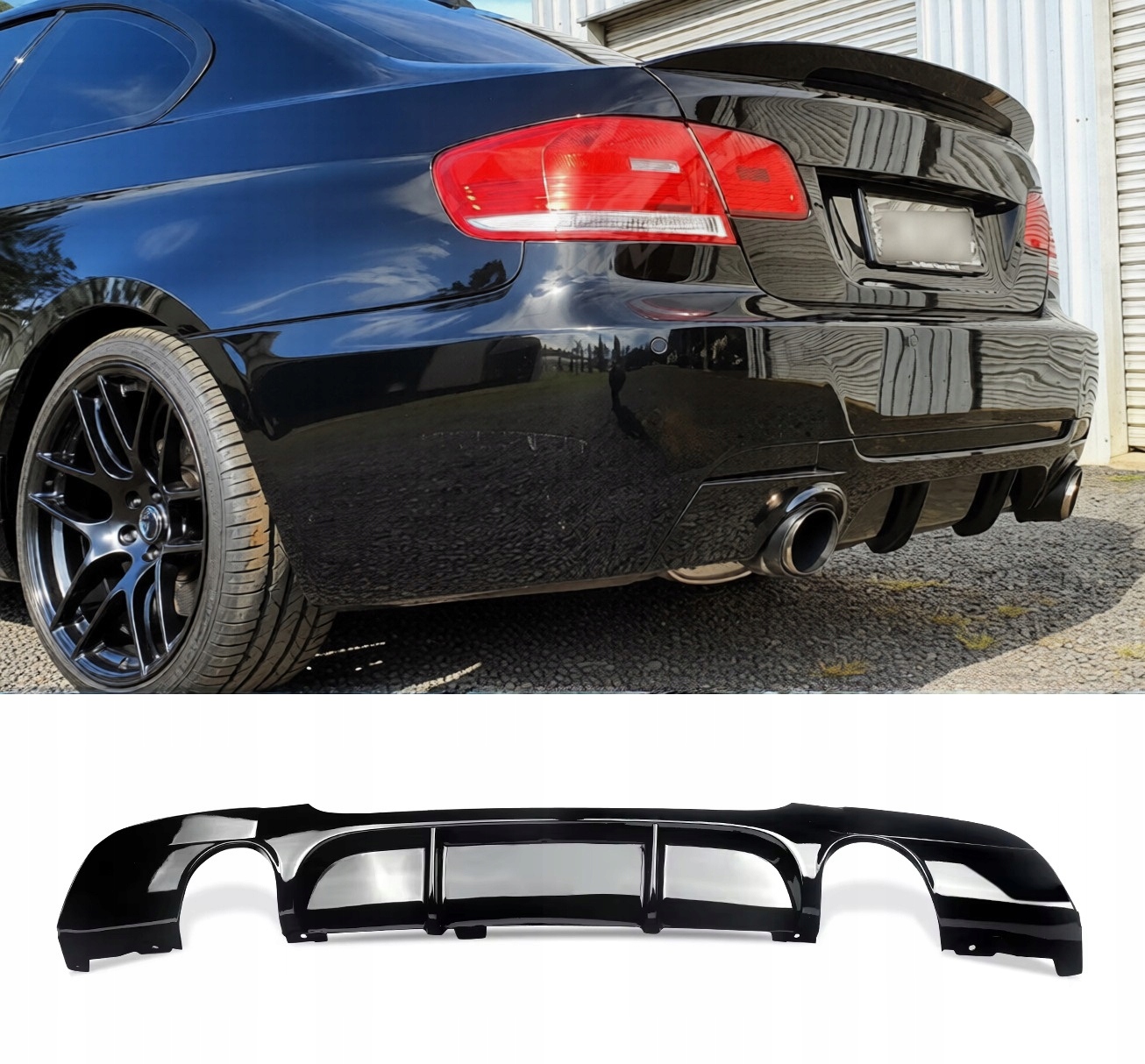 Bmw E92 E93 M Paket 2007-2013 Černý 335 Look Difuzér Zadního Nárazníku