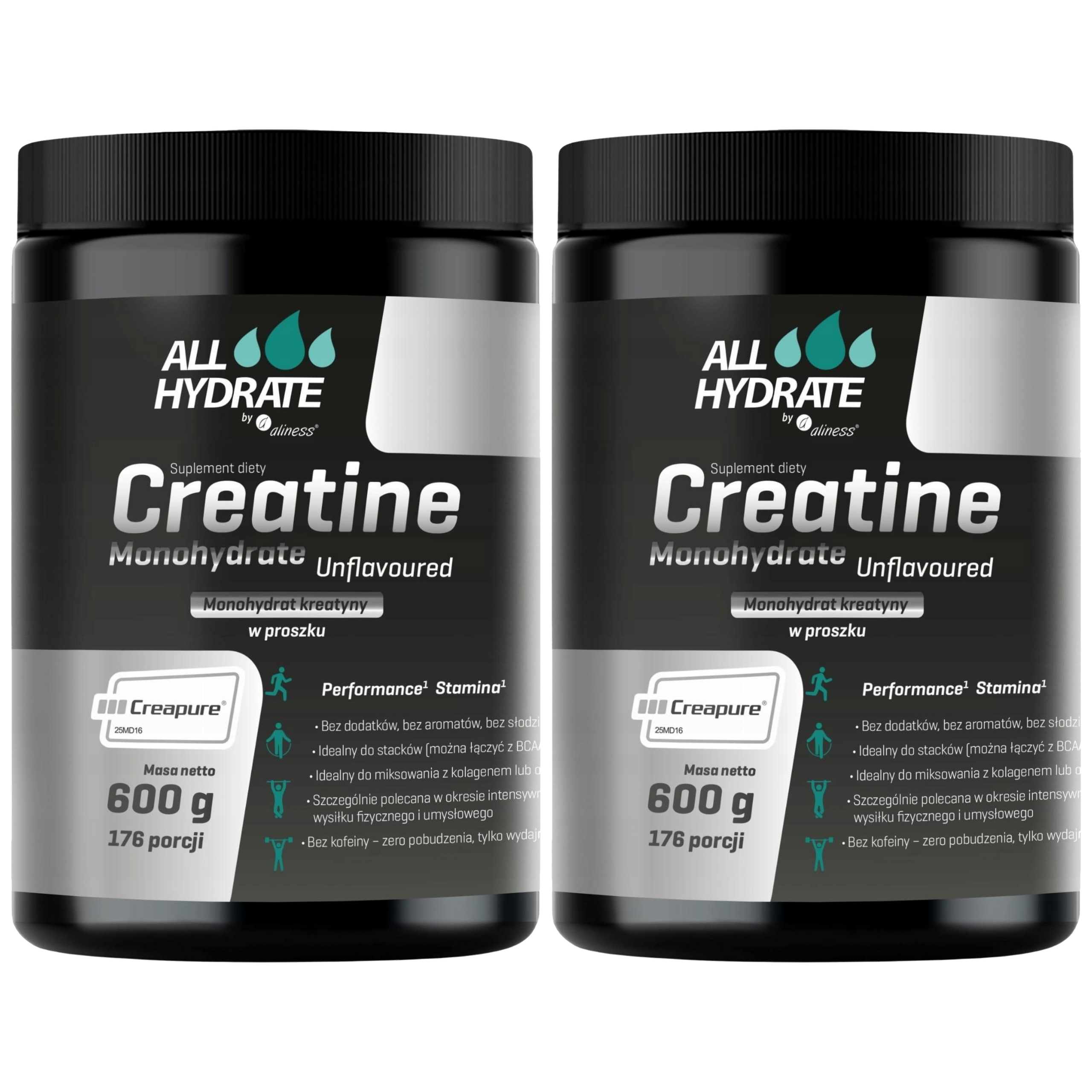 Kreatin Creapure Monohydrát 2x 600 g Síla Svalová hmota Aliness
