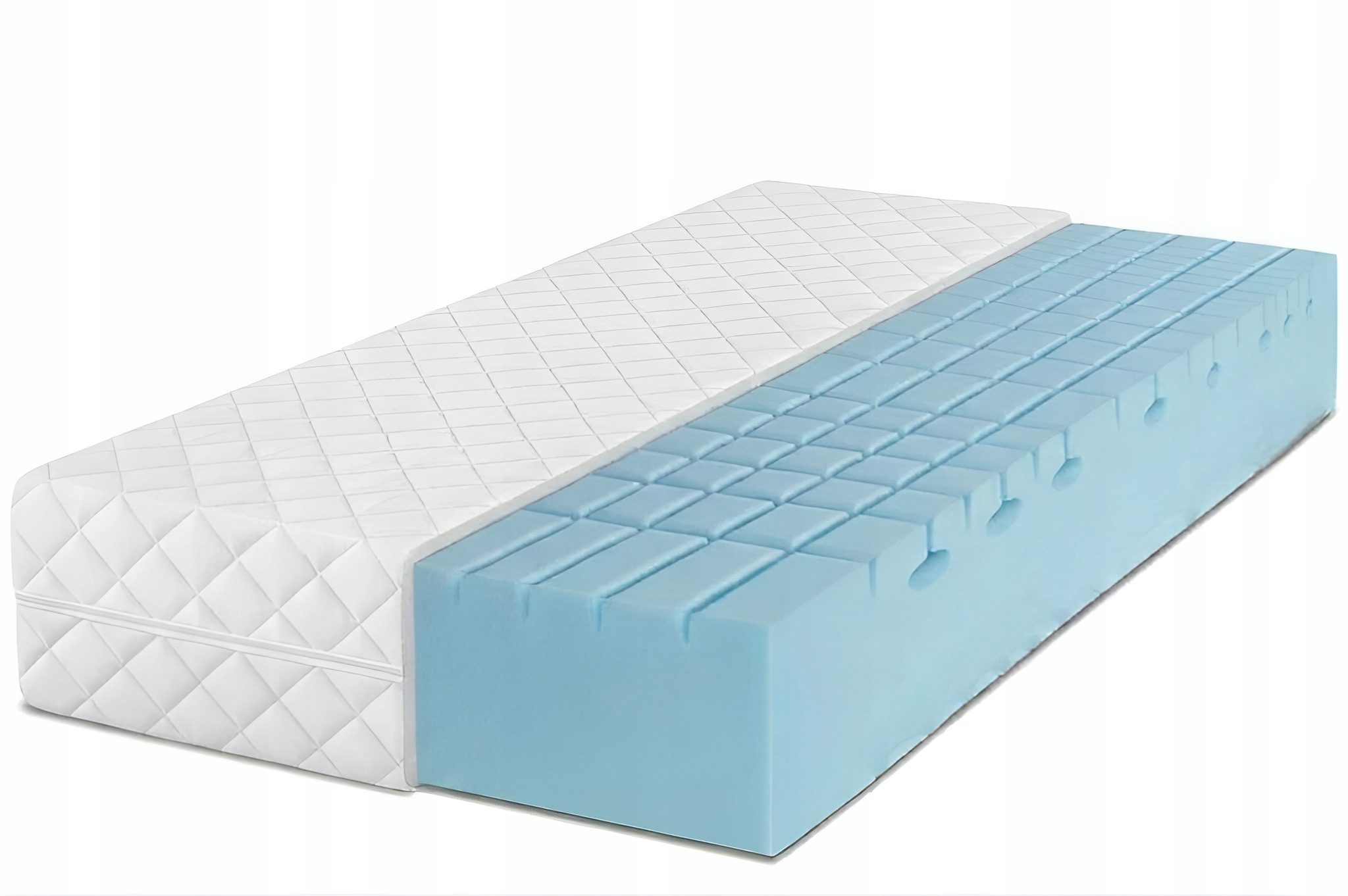 Materac 80x180 Kids piankowy 10 cm strefowy pokrowiec White H2