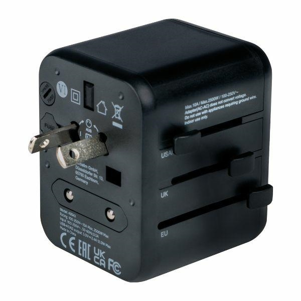 Verbatim Cestovní adaptér Eu/uk/us 2xUSB-A UTA-01 černý/black 49543