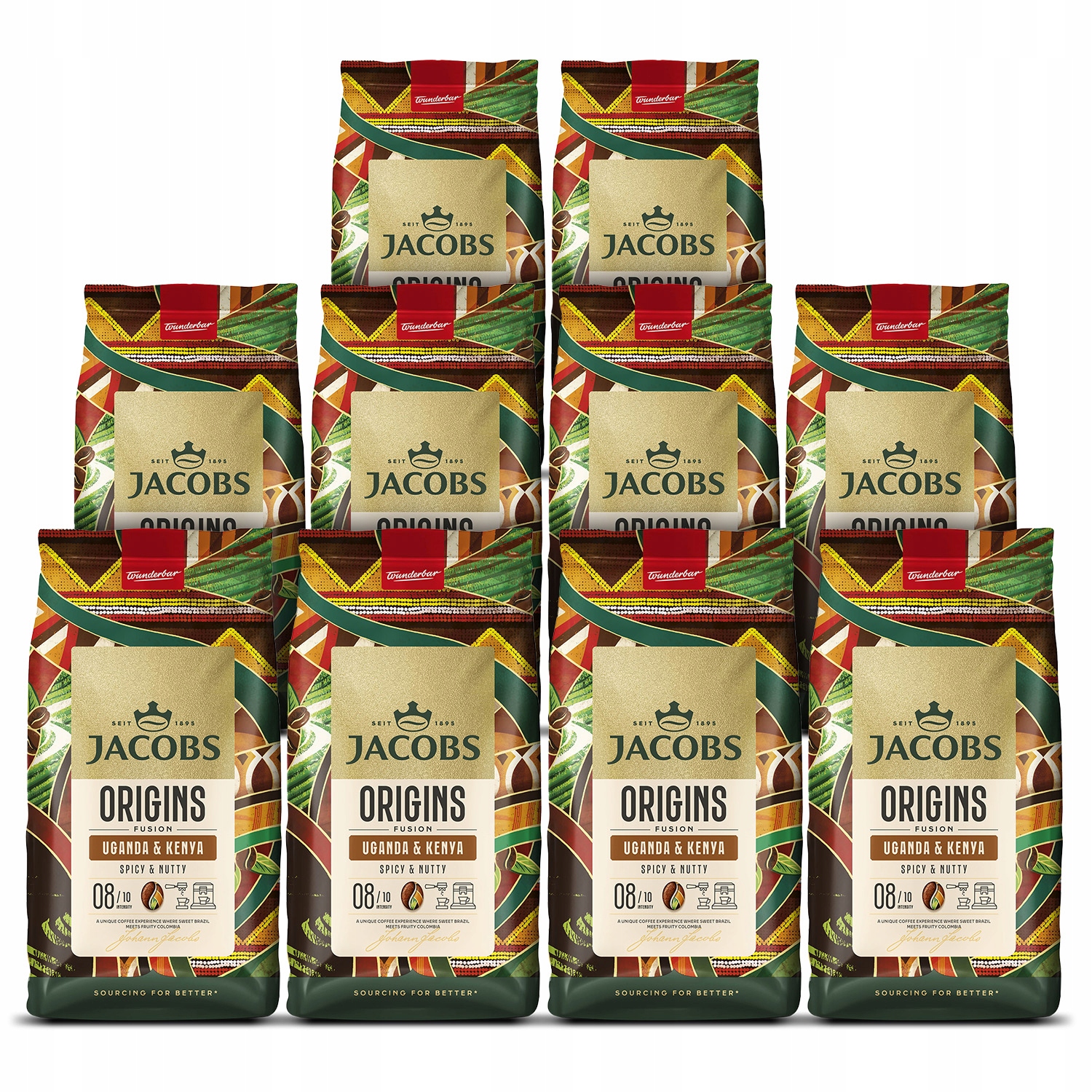 Kawa ziarnista Jacobs Origins Fusion Uganda & Kenya 10x 1kg