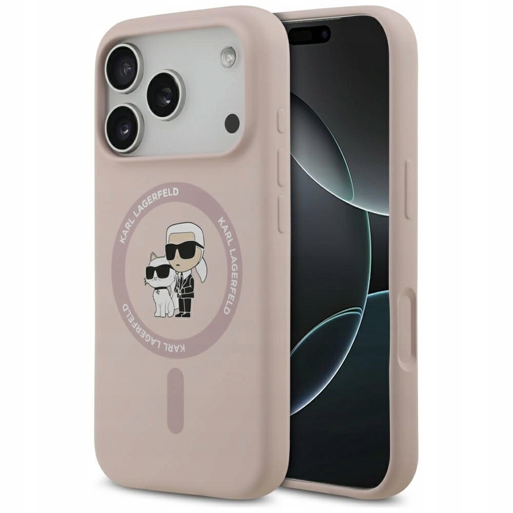 Pouzdro Karl Lagerfeld Silicone Karl&Choupette Ring MagSafe pro iPhone 17 Pro