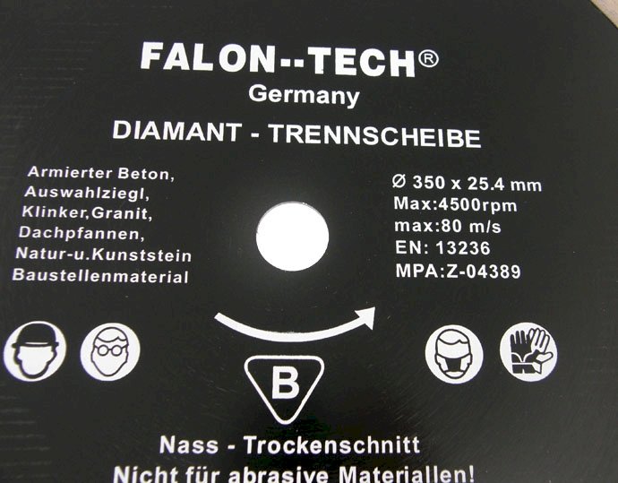 TARCZA DIAMENTOWA DO ASFALTU 350 x 25.4 FALONTECH Marka Falon-Tech