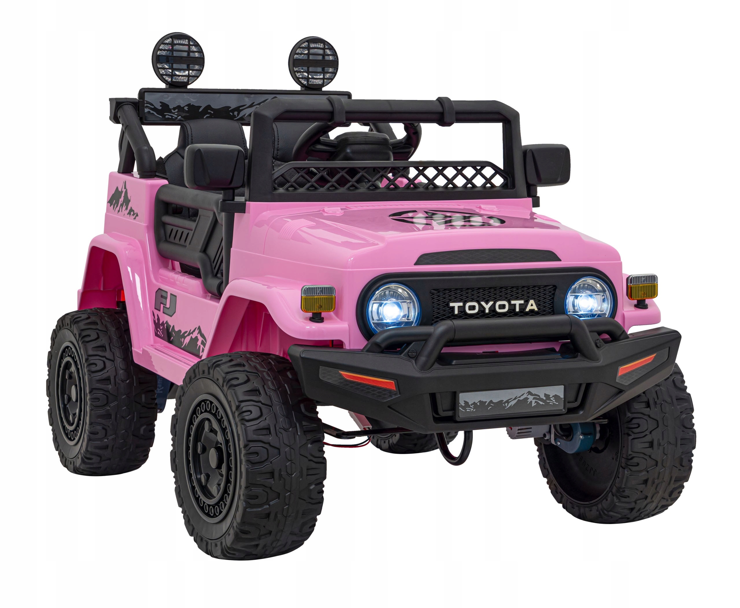 Pojazd Auto Na Akumulator Toyota Fj Cruiser Dla Dzieci 4x4 Pilot Różowy Led