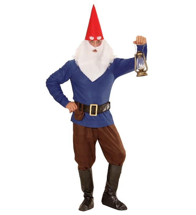 Kostým Modrý Gnome Kostým Převlek Modrý Kabát Kalhoty Pásek M