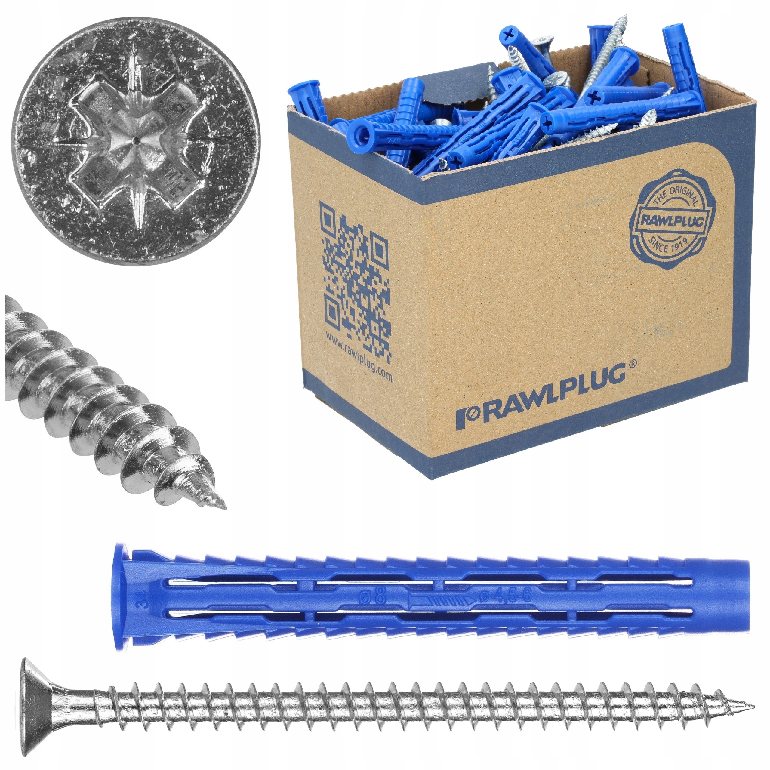 Kołki z wkrętami Rawlplug 4ALL-06050+4560 6x50 mm 50 sztuk-Zdjęcie-0