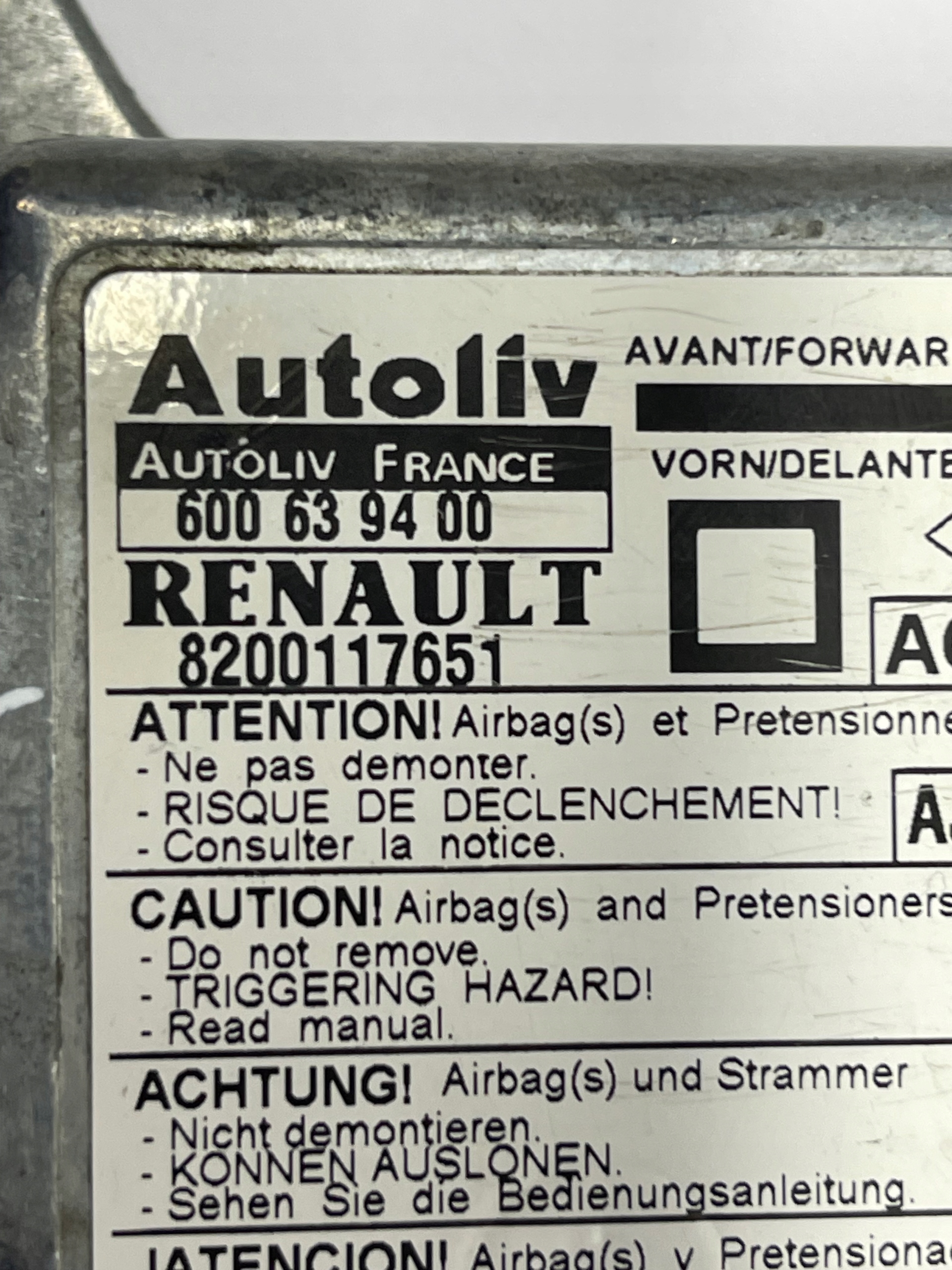 SENSOR airbag RENAULT MEGANE II 8200117651