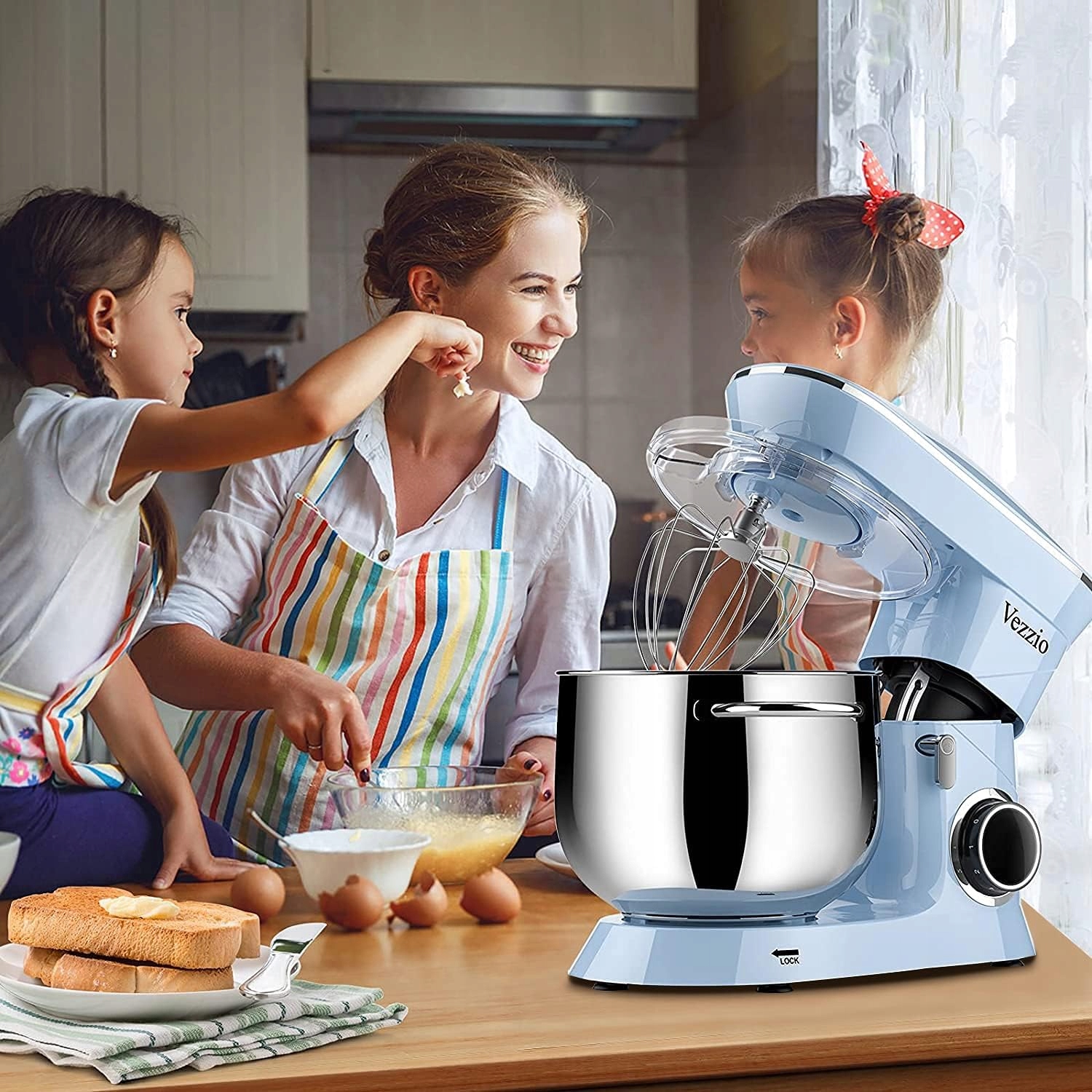 VEZZIO Robot Kuchenny 1500W Cicha Praca 10 Prędkości Misa 8.5L Niebieski — miniatura 7