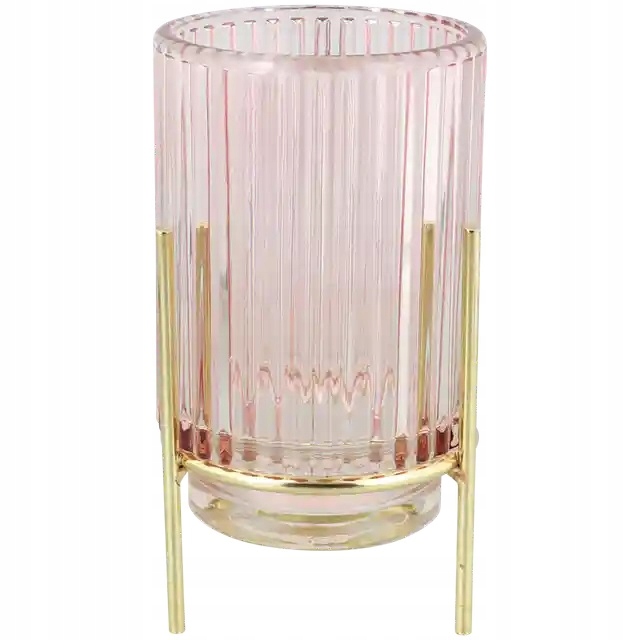 

2w1 Wazonik Wazon W Prążki na Stojaku Świecznik jr