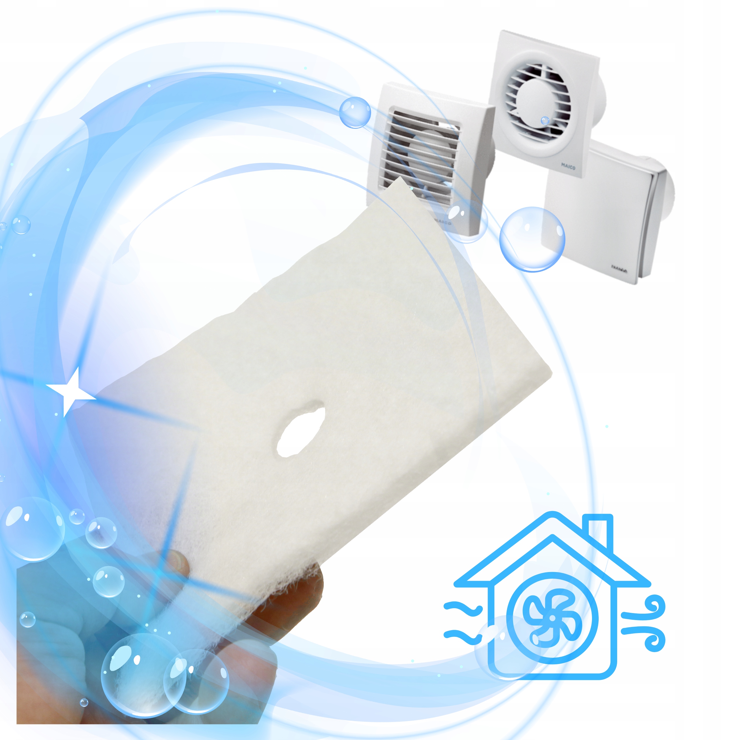 Filtr Do Wentylatora Maico ZF 60/100(seria ER) Brak Nieprzyjemnych Zapachów Wysokość produktu 13.5 cm