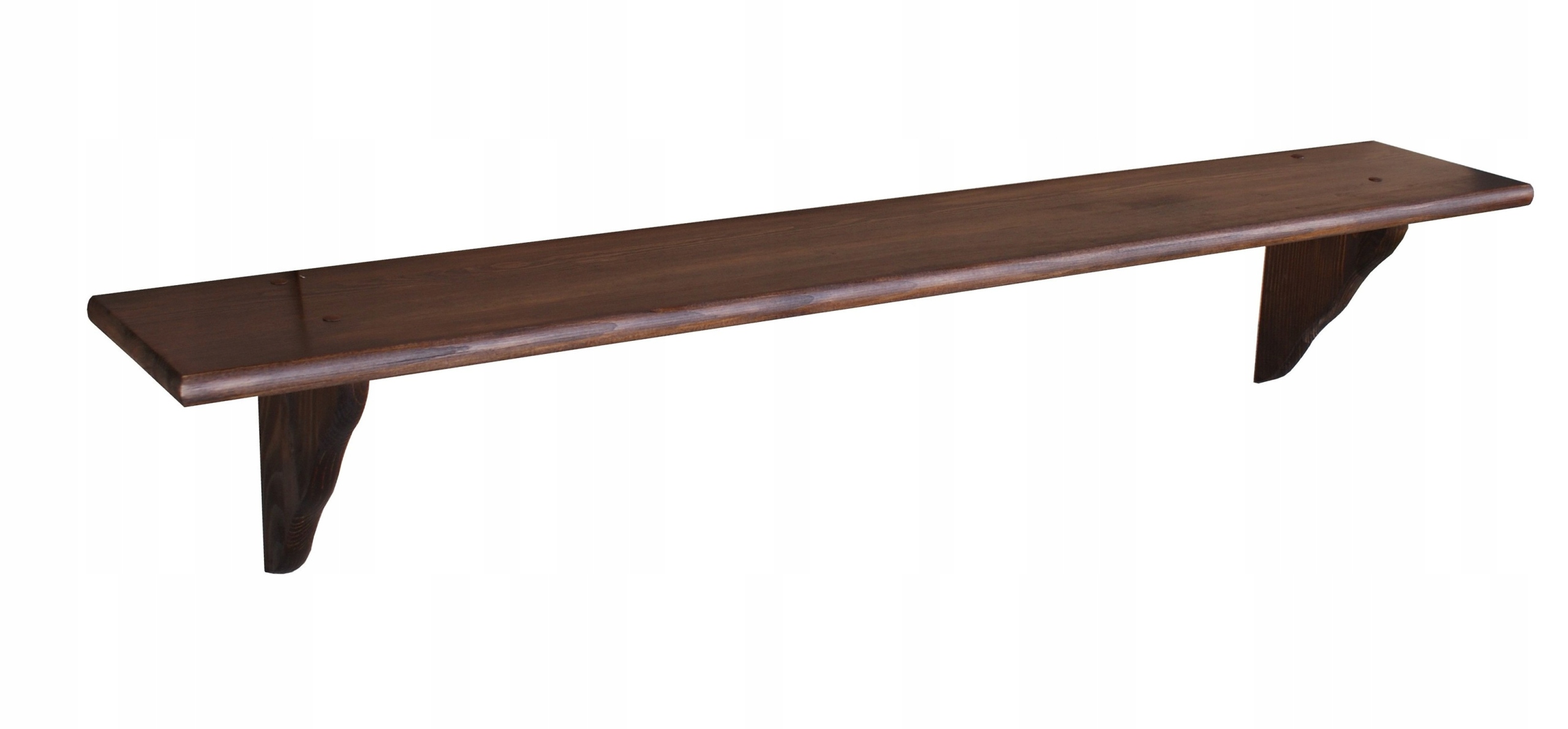 PÓŁKA WISZĄCA DREWNIANA PROSTA DŁUGA 120 CM BRĄZ