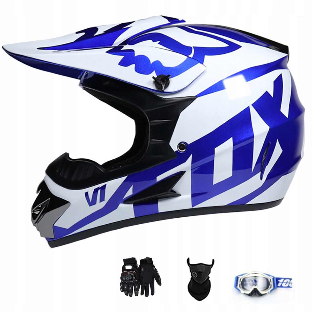 Motocyklová Přilba Lehká Enduro Quada Brýle Rukavice Maska S