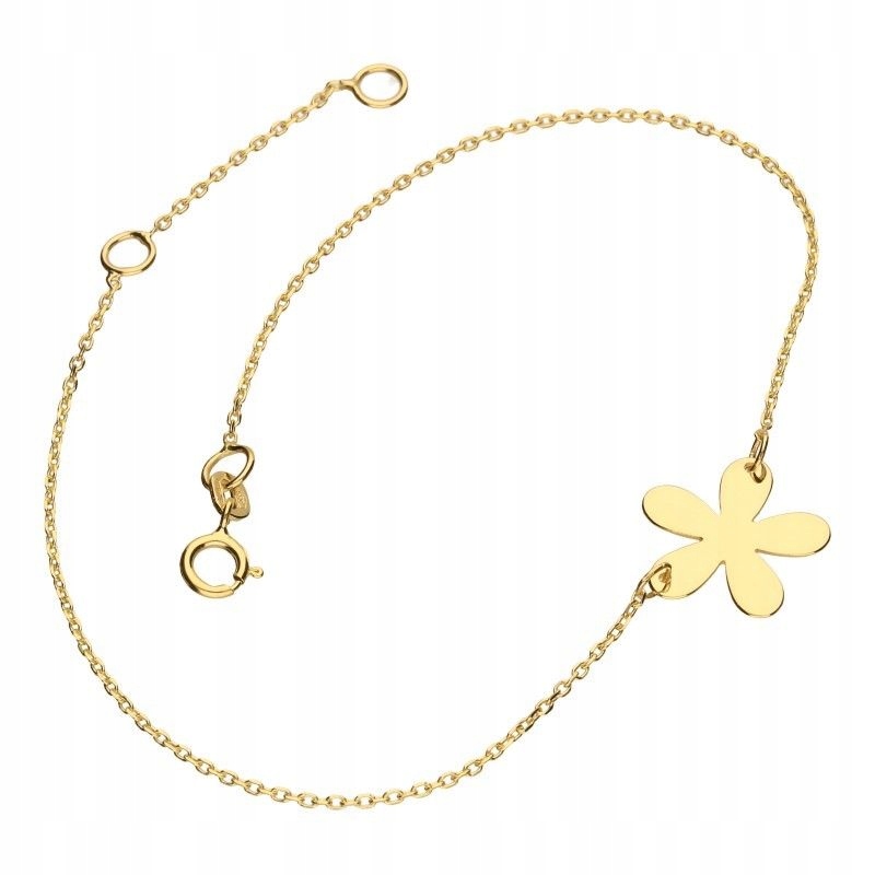 Zlatý náramek pr. 585 Dedikace 17cm+2cm prodloužení 14 karátů BZ33