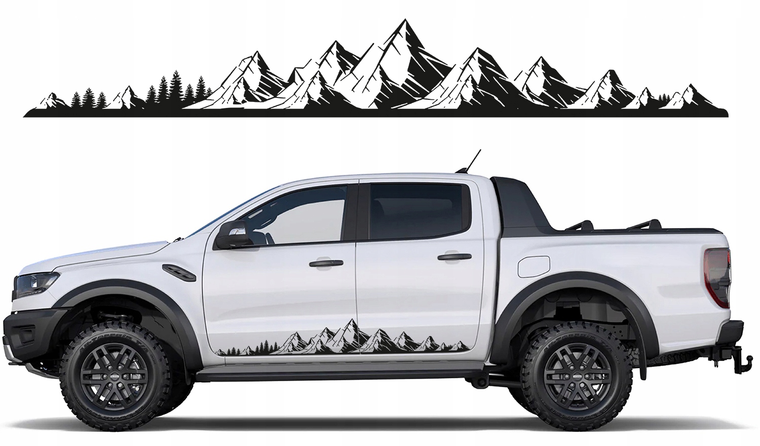 Samolepky Na Bok Auta Horské Pásmo 28x200 cm