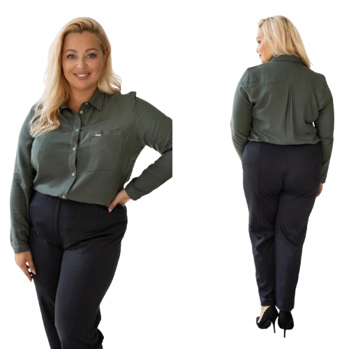 Klasická elegantní košile Sandra s jednoduchým střihem v khaki barvě, velikost 44