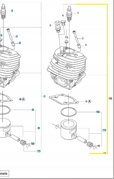 Cylinder kompletny Husqvarna 560XP 562XP 575355807 Część oryginalna Rodzaj cylinder