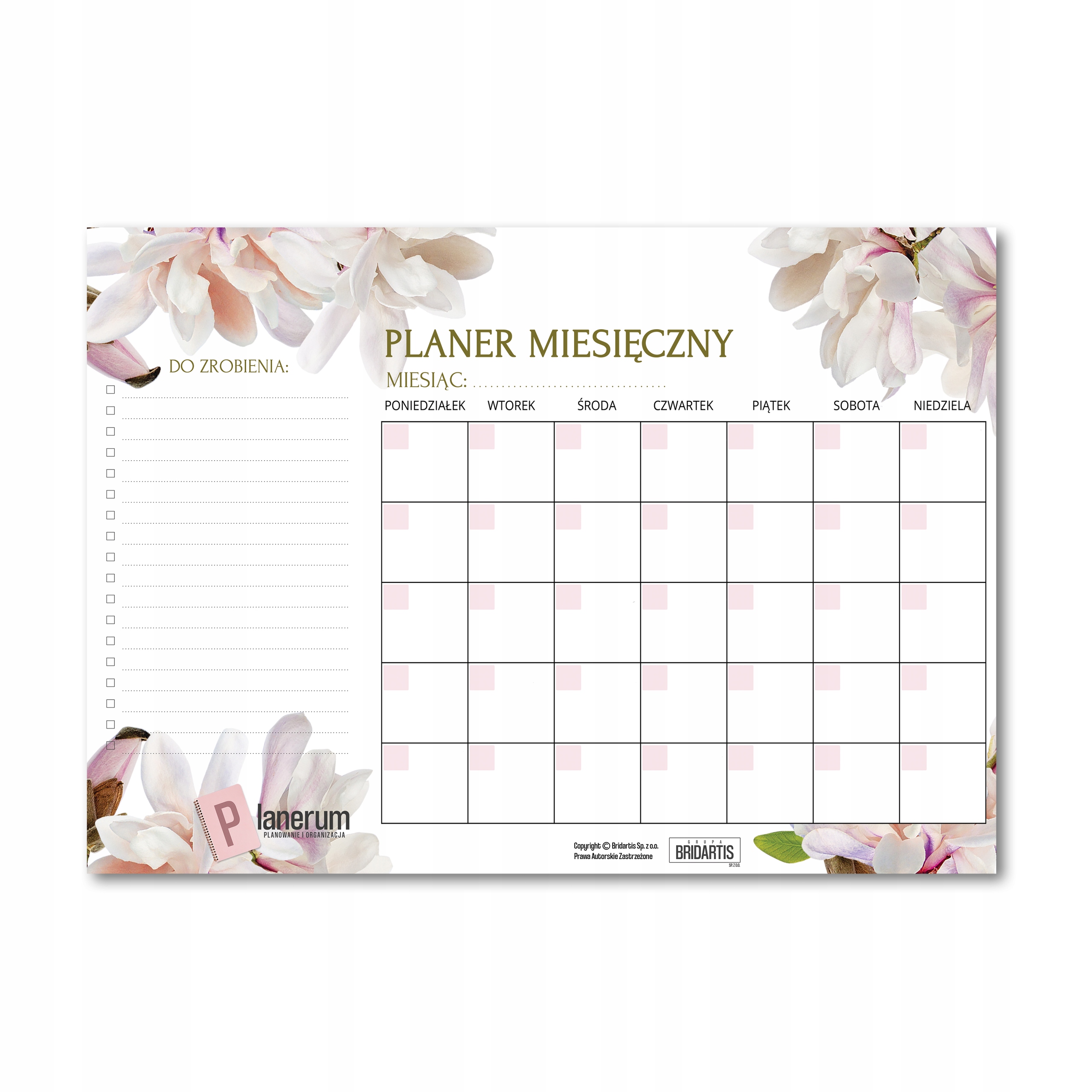 

Tablica Kalendarz Planer Magnes A4 XL Blossom