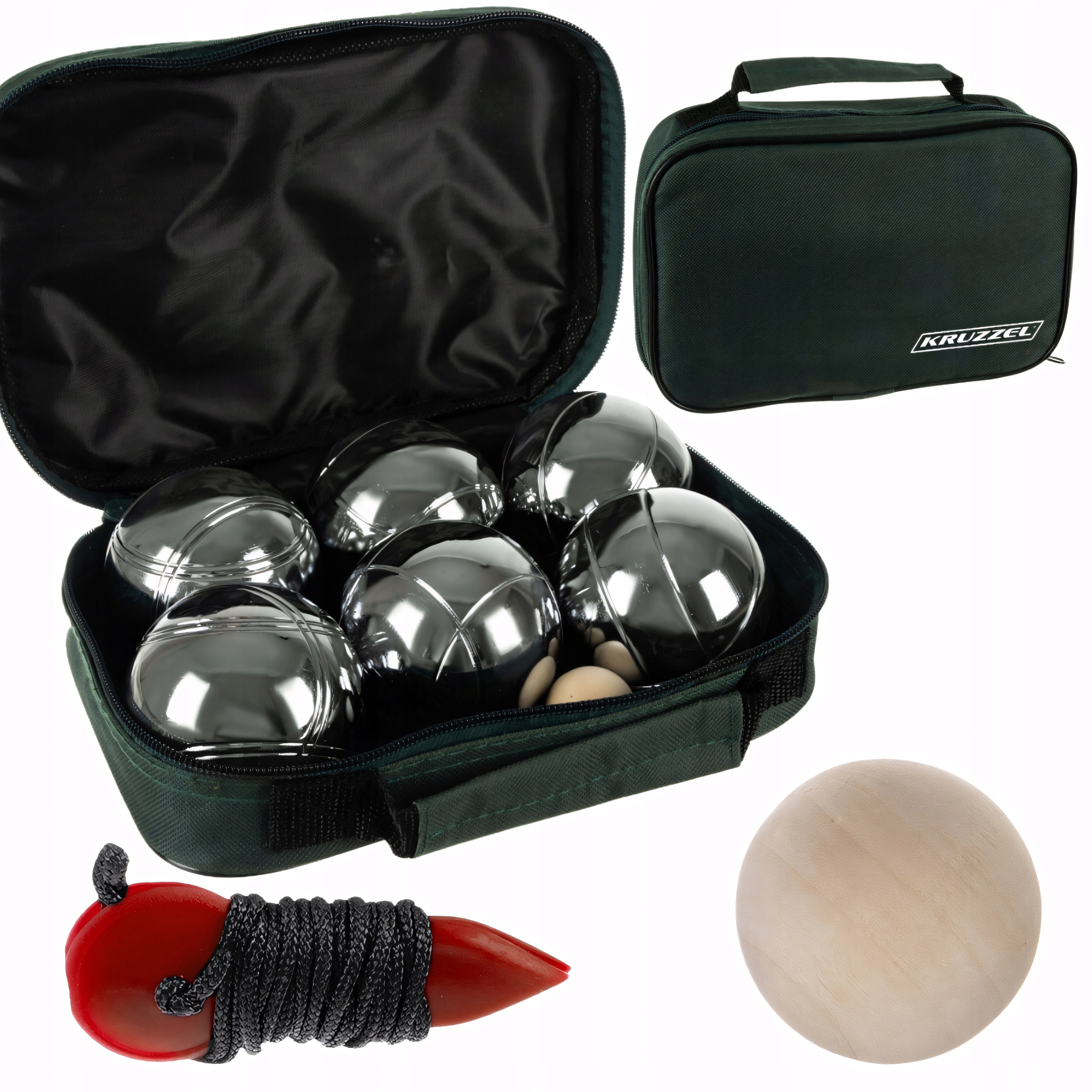 ZESTAW REKREACYJNY DO GRY W BOULE BULE 6 KUL POKROWIEC DREWNIANA KULKA Stan opakowania oryginalne