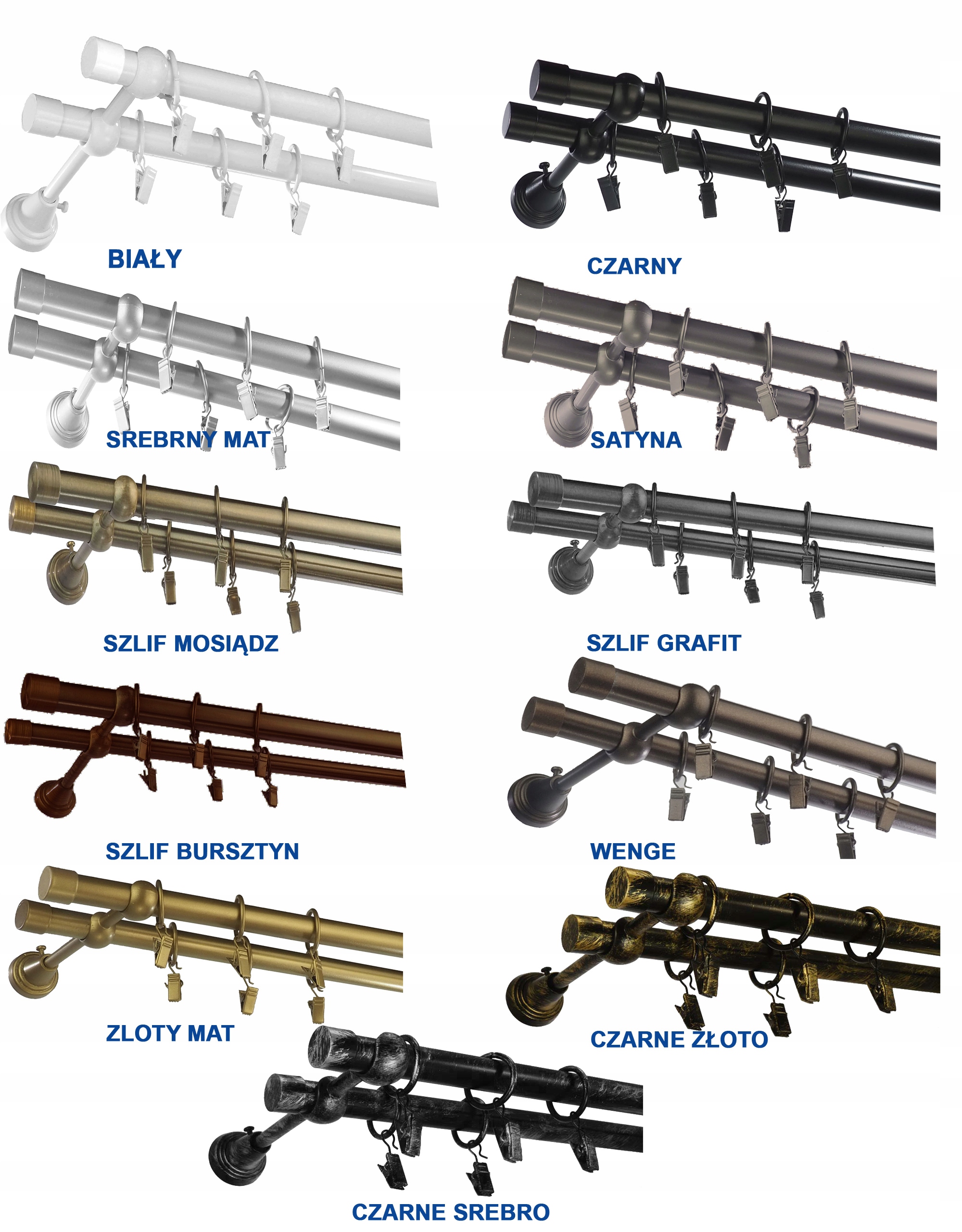 KARNISZ METAL PODWÓJNE 19 / 260 Marka FajnyDom